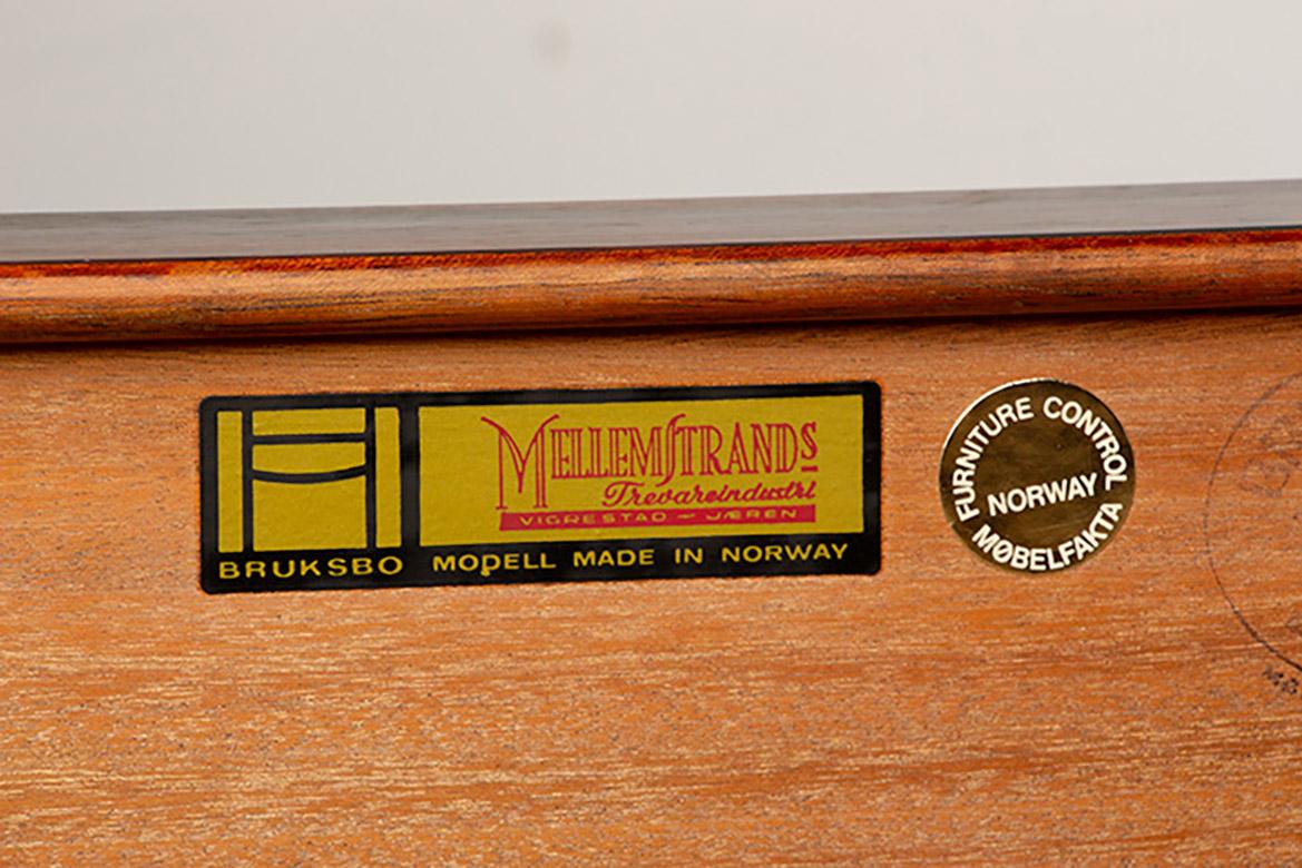 Grande panca, mobile da sala, norvegese in palissandro, modello 