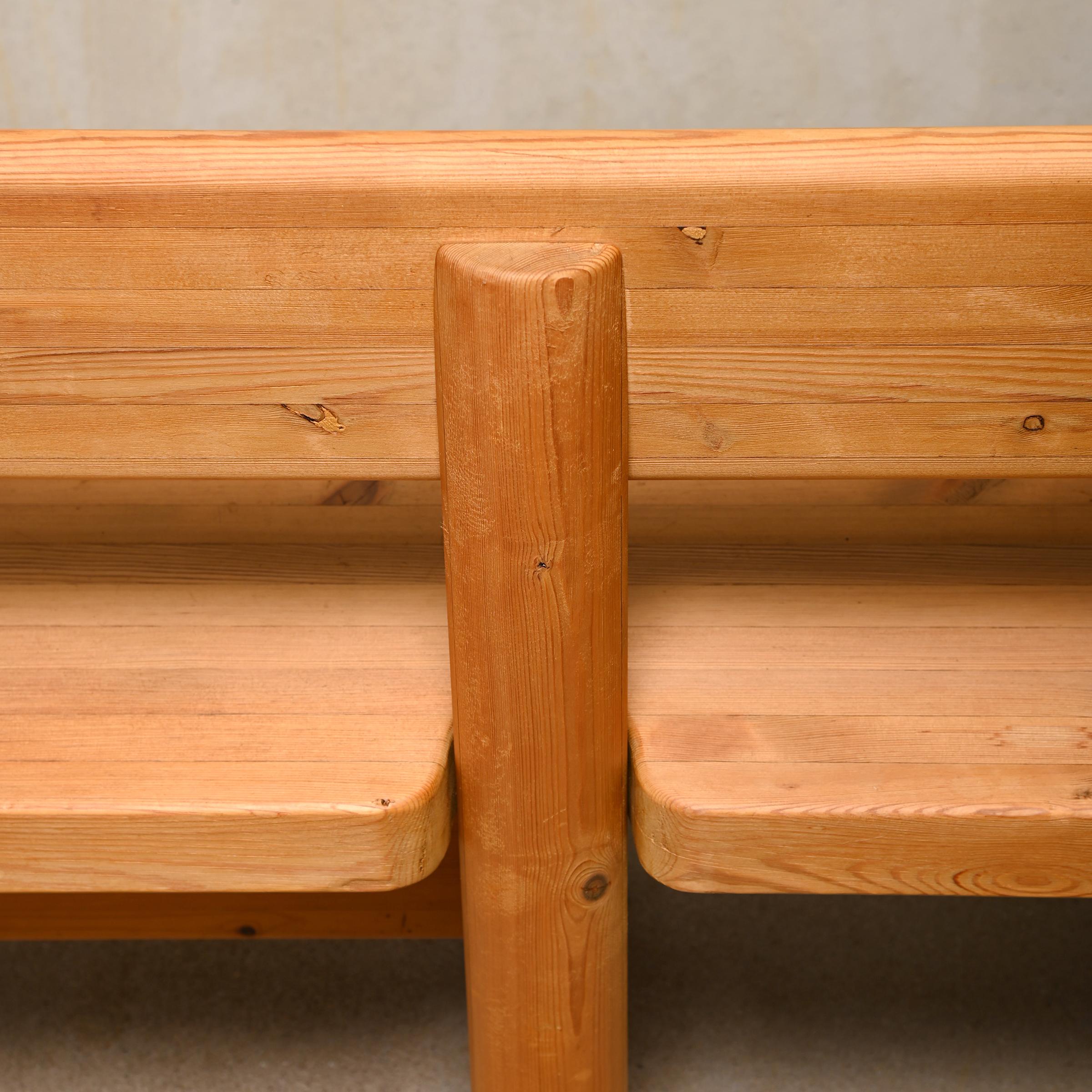 Large Bench in Solid Pine Wood by Danish Architects Friis & Moltke Nielsen, 1978 For Sale 7