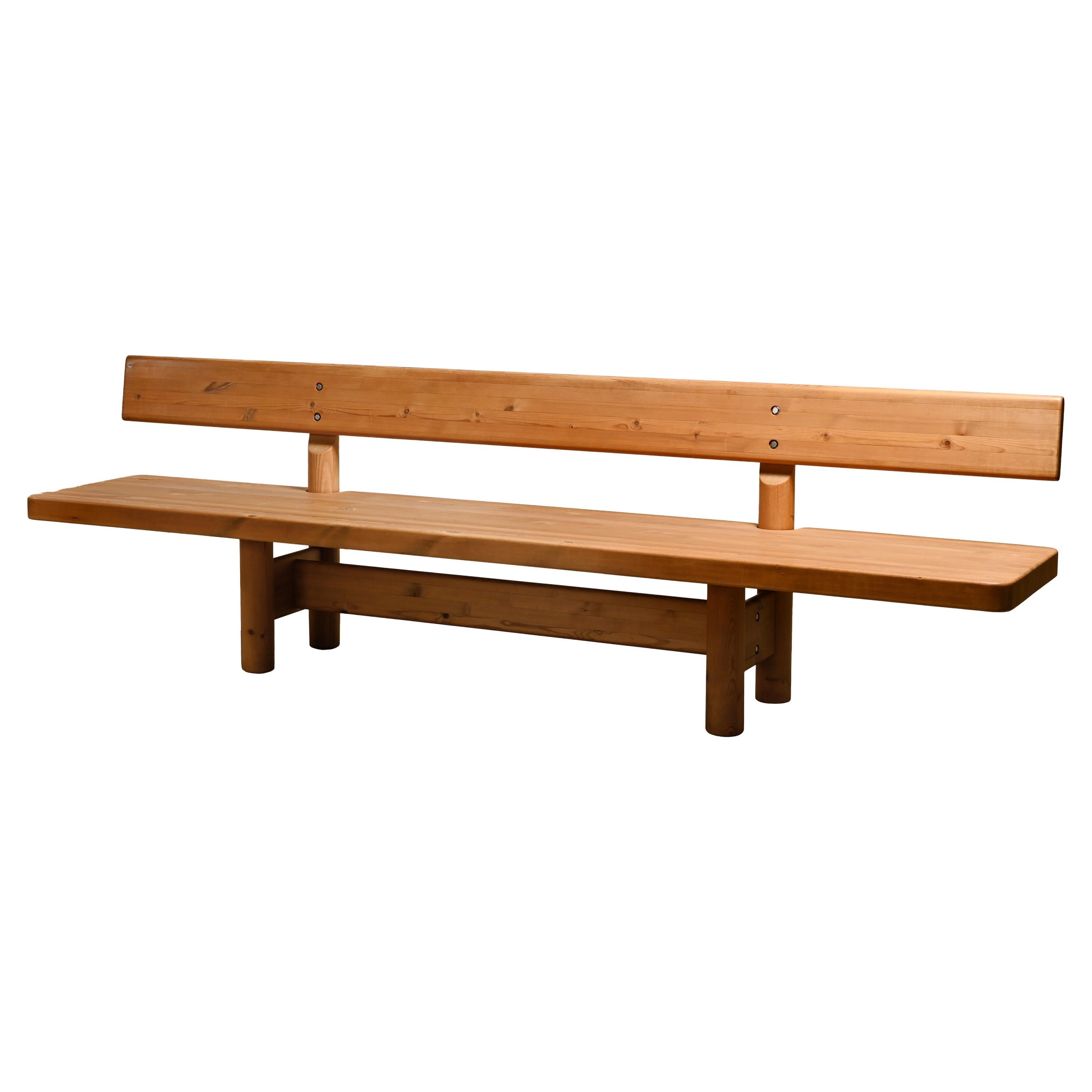 Large Bench in Solid Pine Wood by Danish Architects Friis & Moltke Nielsen, 1978 For Sale