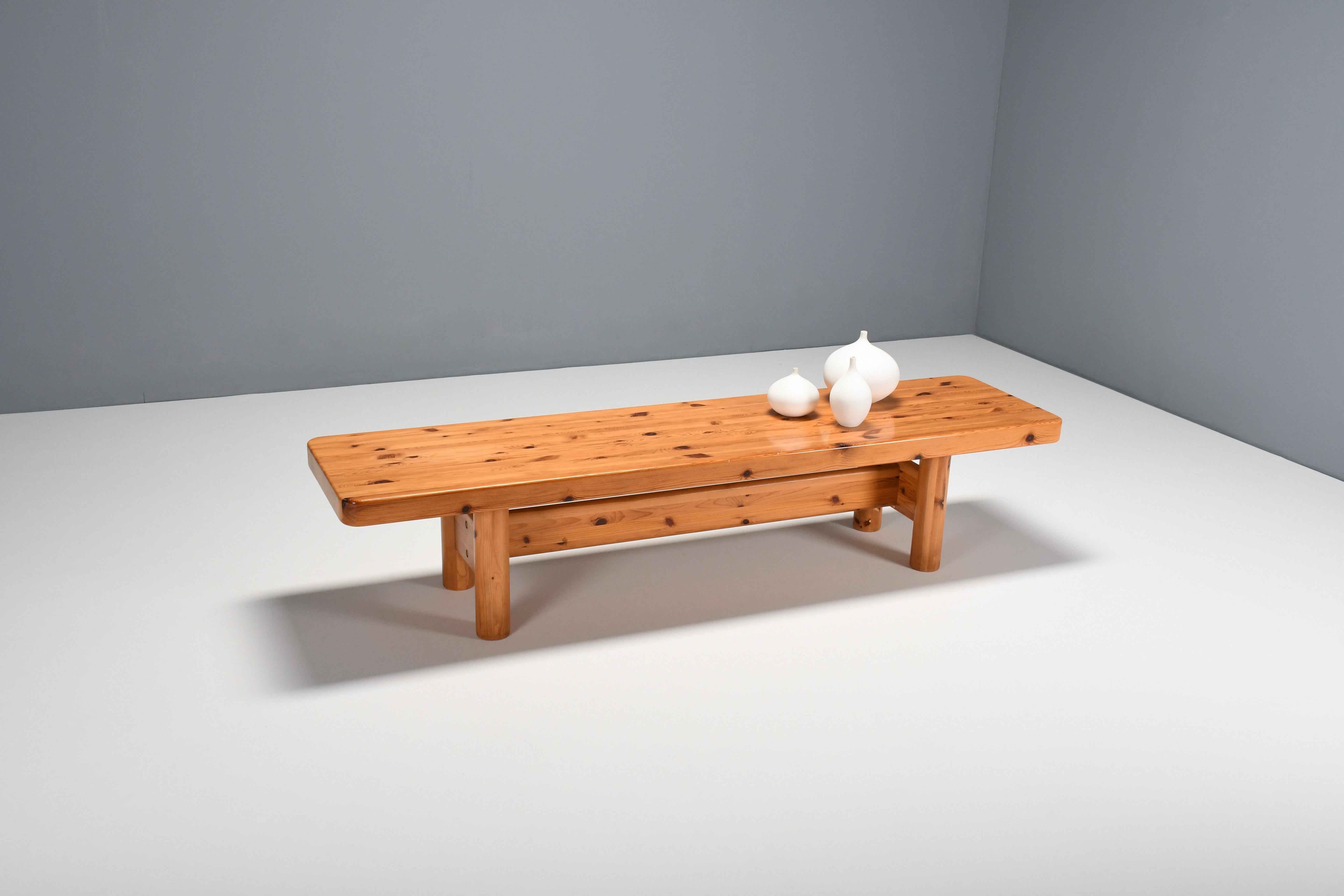 Mid-Century Modern Large Bench/Table in Solid Pine by Architects Friis & Moltke Nielsen, 1978