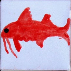 Large Berber Fish Tile Panel, Morocco