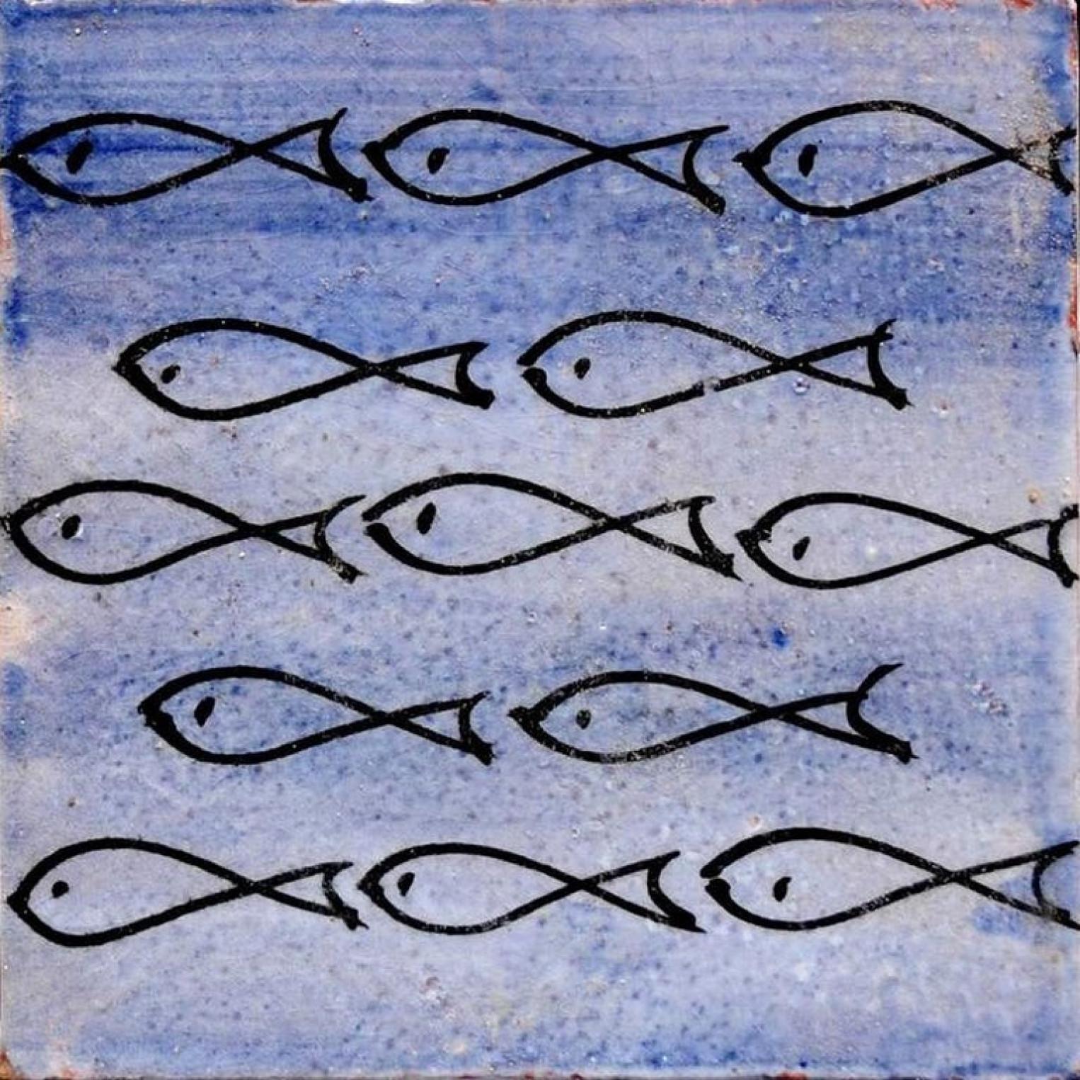 Contemporary Large Berber Fish Tile Panel, Morocco