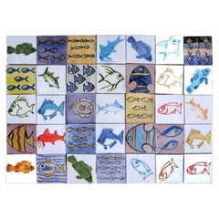 Large Berber Fish Tile Panel, Morocco
