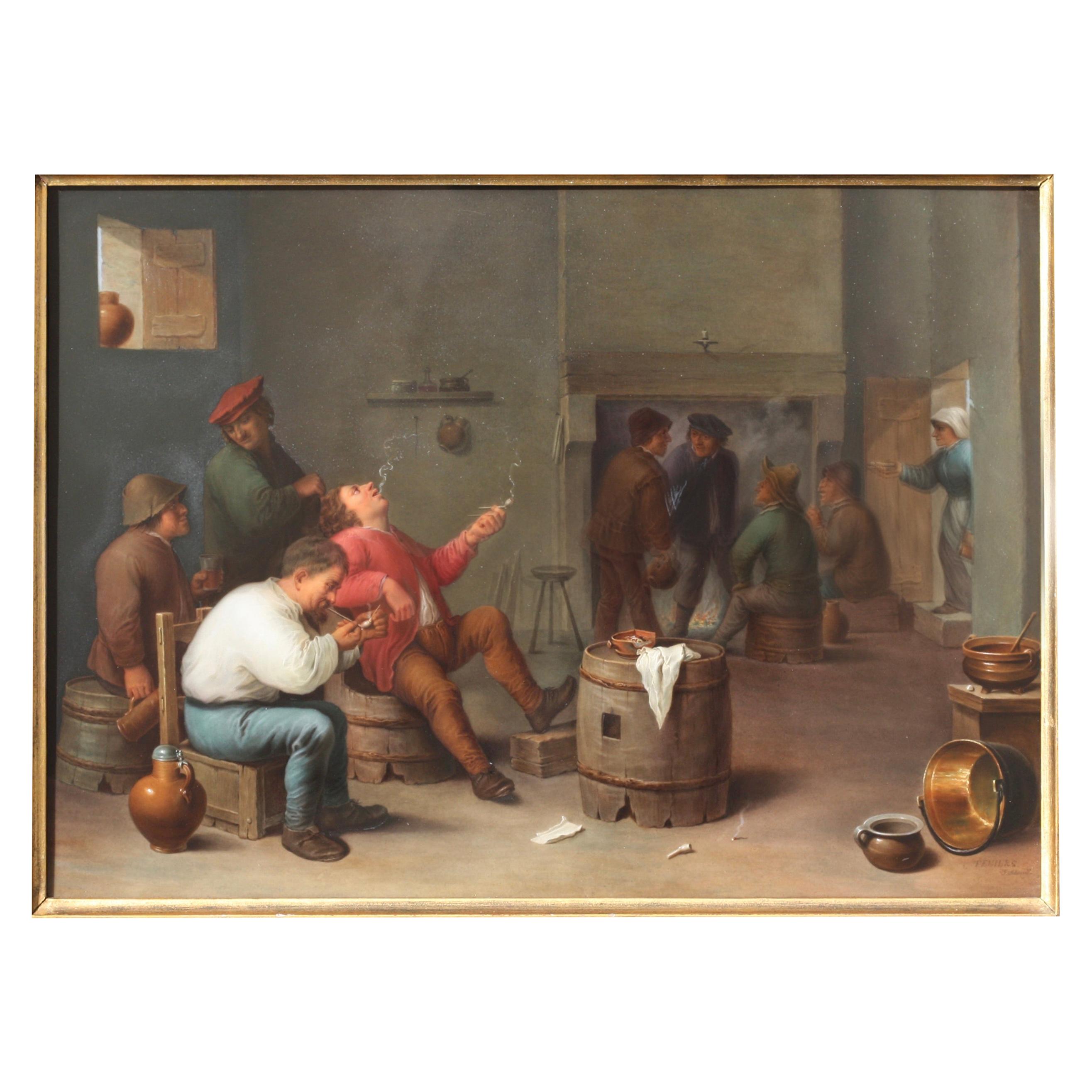 Large Berlin 'K.P.M.' Porcelain Plaque after David II Teniers