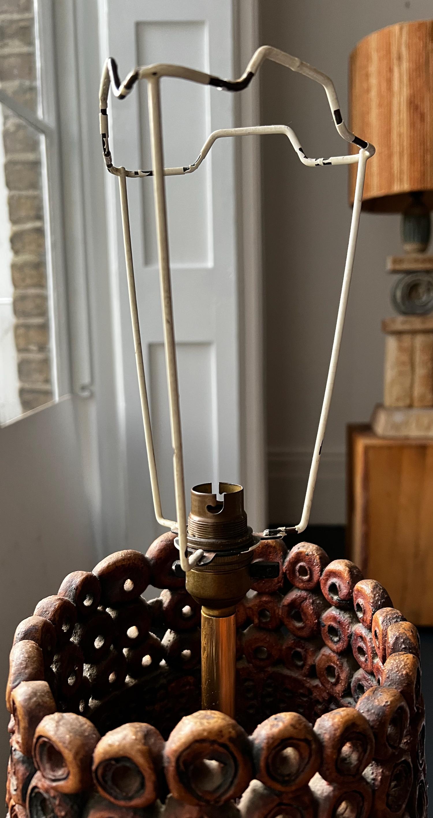 Grande lampe de table ou lampadaire Bernard Rooke avec abat-jour d'origine en vente 1