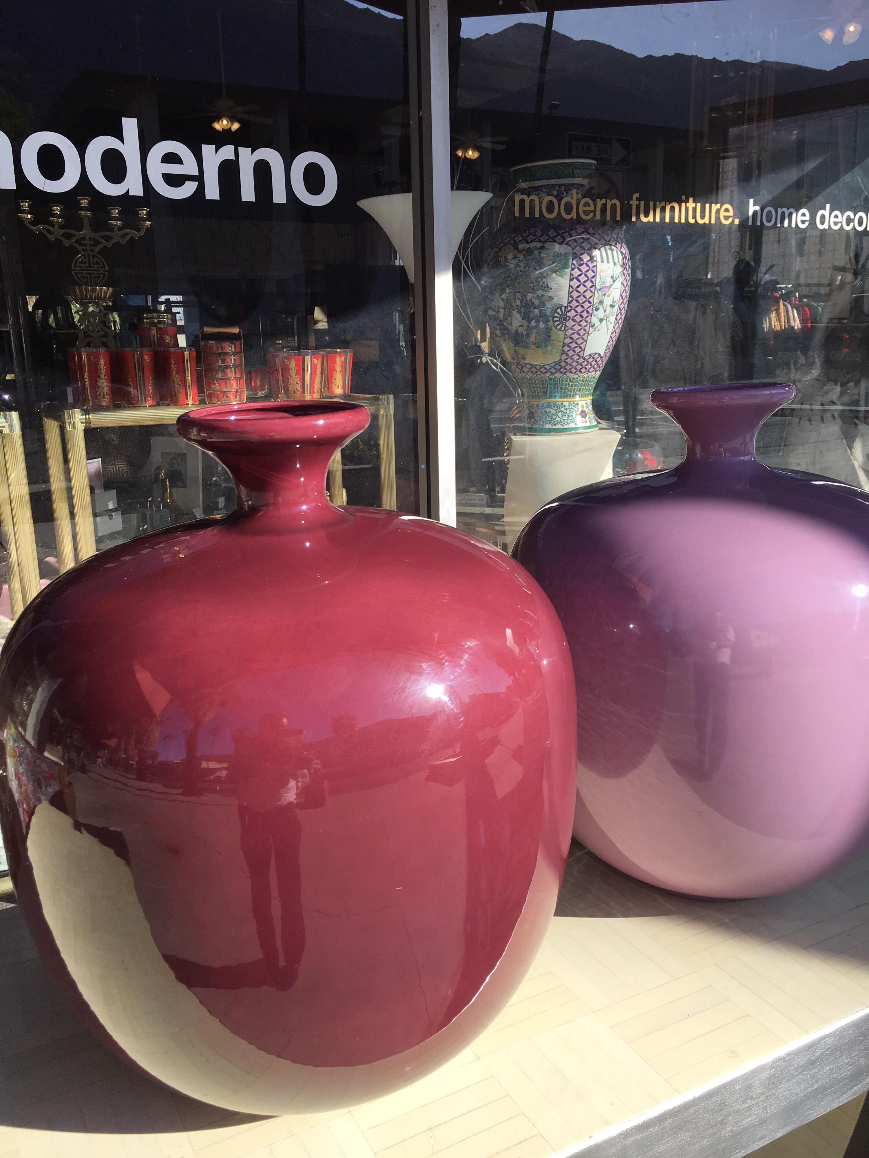 Modern Jaru Vintage Large Berry Color Ceramic Vase For Sale