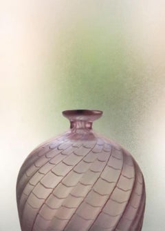 Large Bertil Vallien for Kosta Boda Rose, Ruby, White Art Glass Vase, 1970s