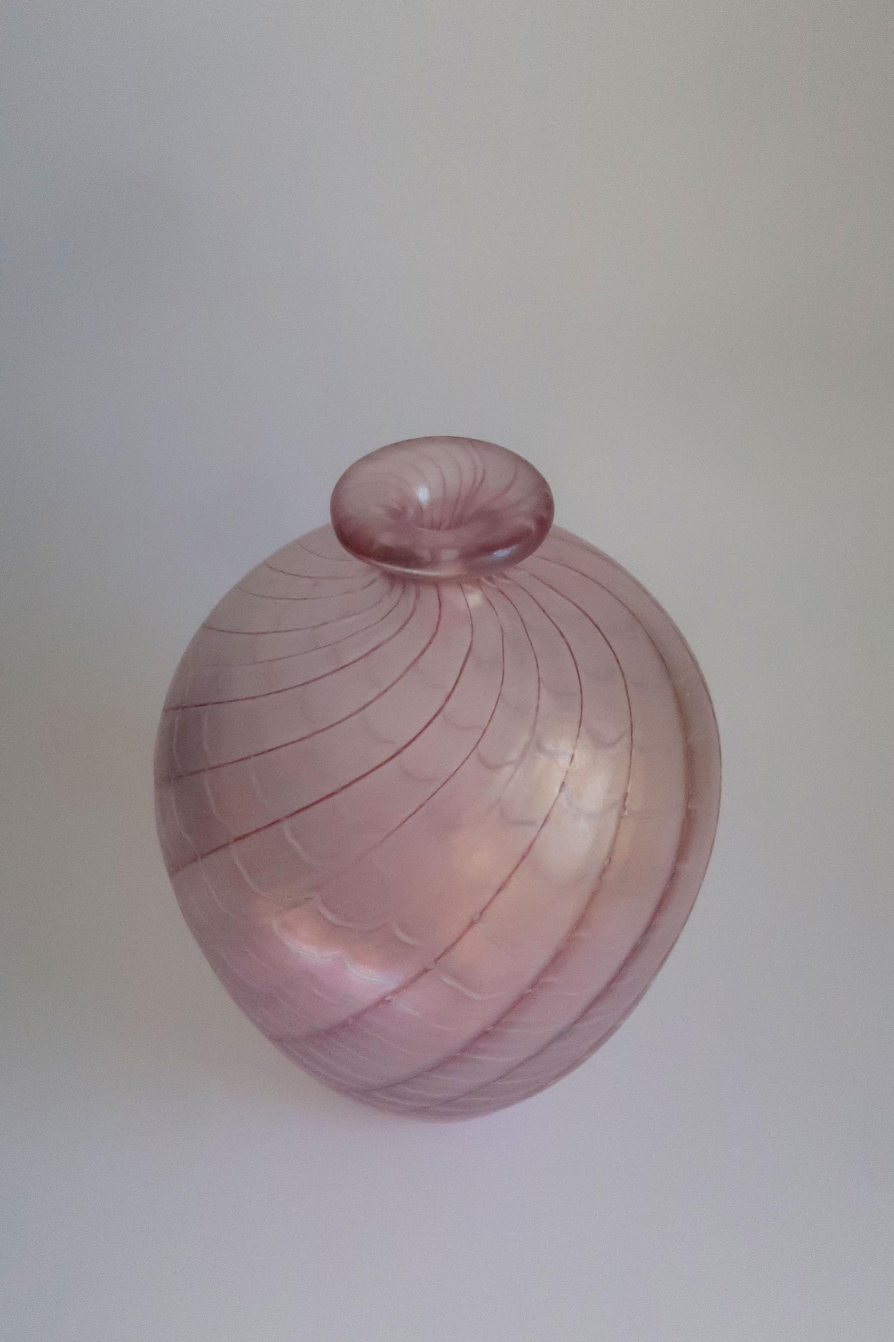 Large Bertil Vallien for Kosta Boda Rose, Ruby, White Art Glass Vase, 1970s 1