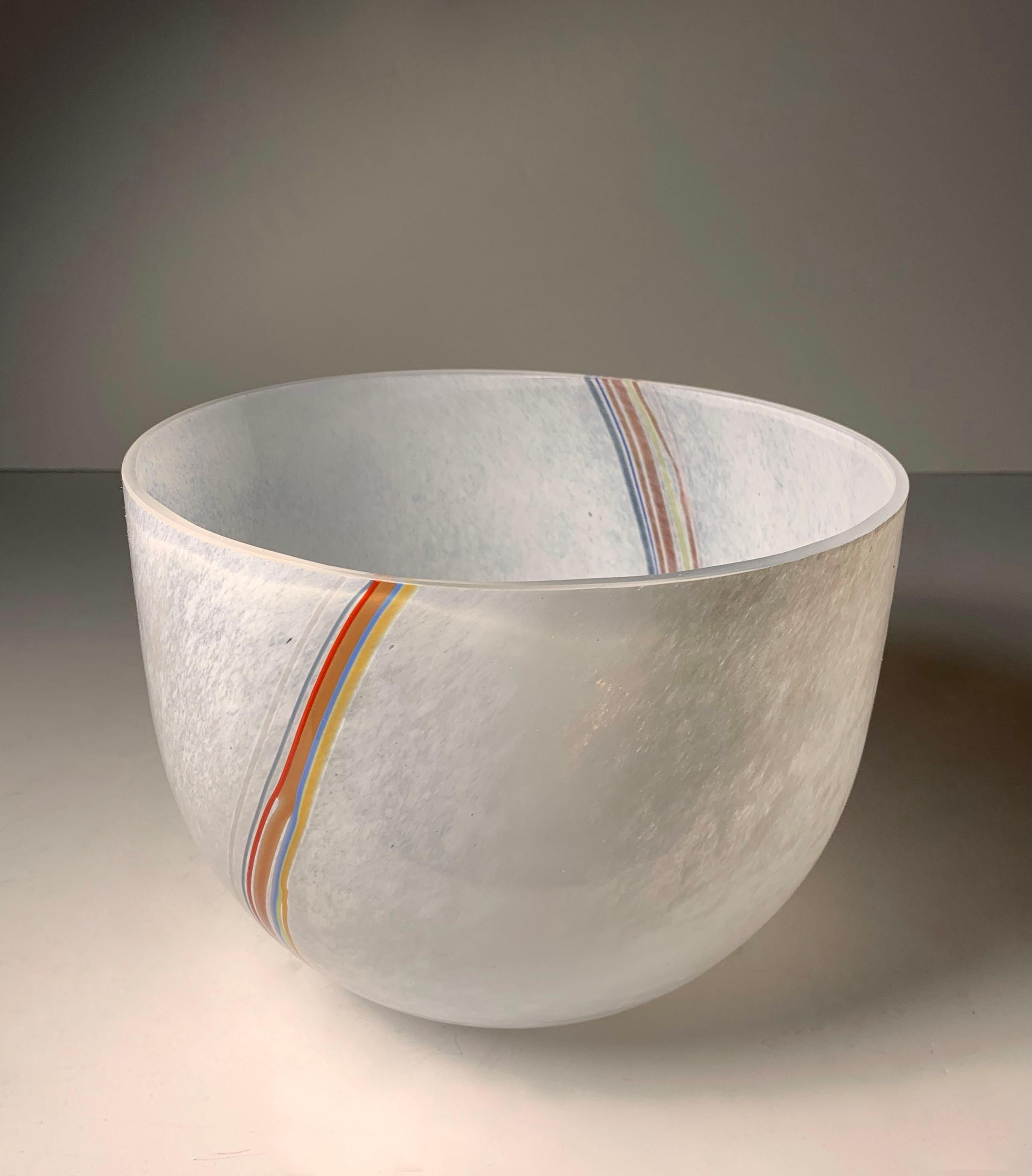 Mid-Century Modern Large Bertil Vallien Kosta Boda Swedish Art Glass Bowl