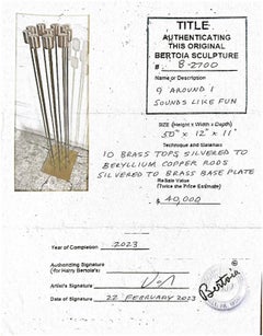 Large Bertoia Studios 10-Rod 'B-2700' Brass, Copper & Silver Sound Sculpture