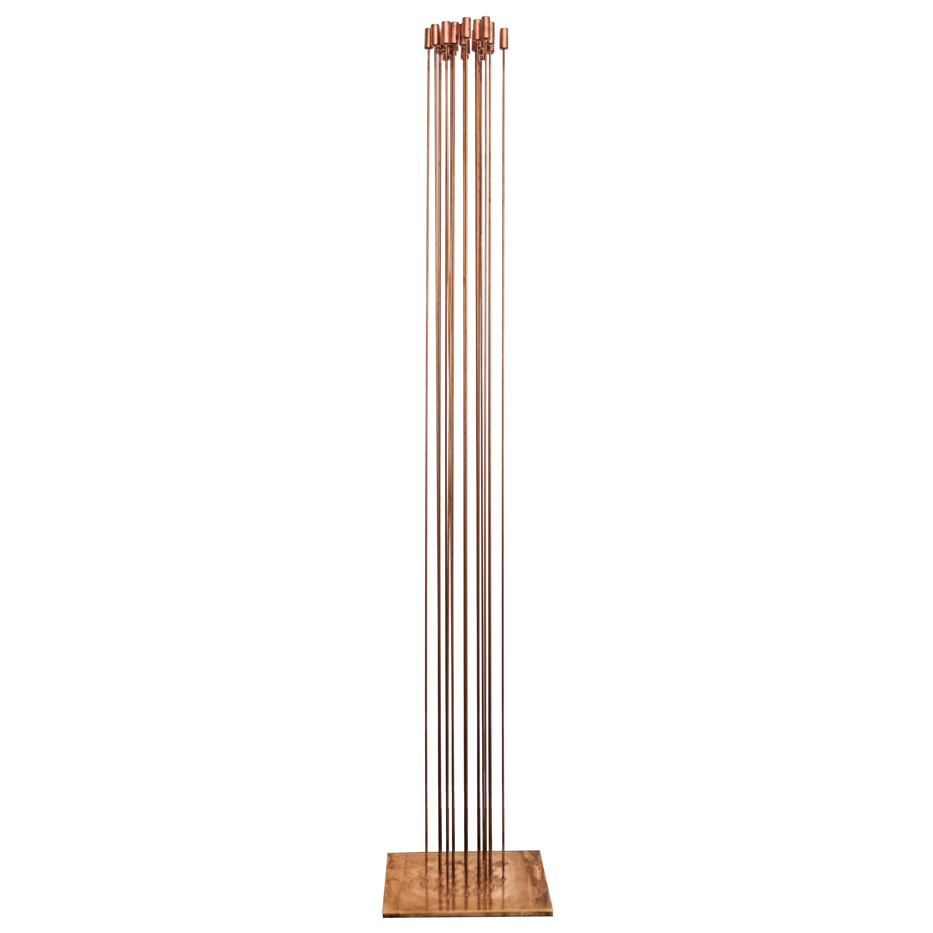 Large Bertoia Studios 24-Rod 'Star of Sound / B-2482' Copper & Brass Sculpture