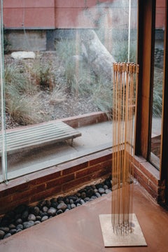 Large Bertoia Studios 32-Rod 'Sounding Chess / B-2466' Copper & Brass Sculpture