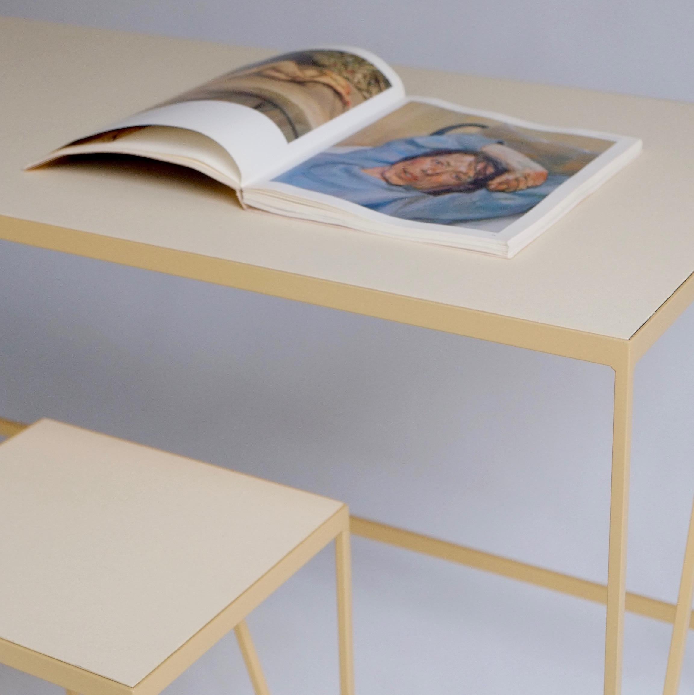 Large Bespoke Study Desk with Linoleum Top and Drawer, Customizable For Sale 3
