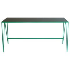 Large Study Desk with Natural Linoleum Top, Customizable Writing Table