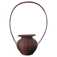 Large Rare Japanese Bamboo Flower Basket Hahakago by Tokosai
