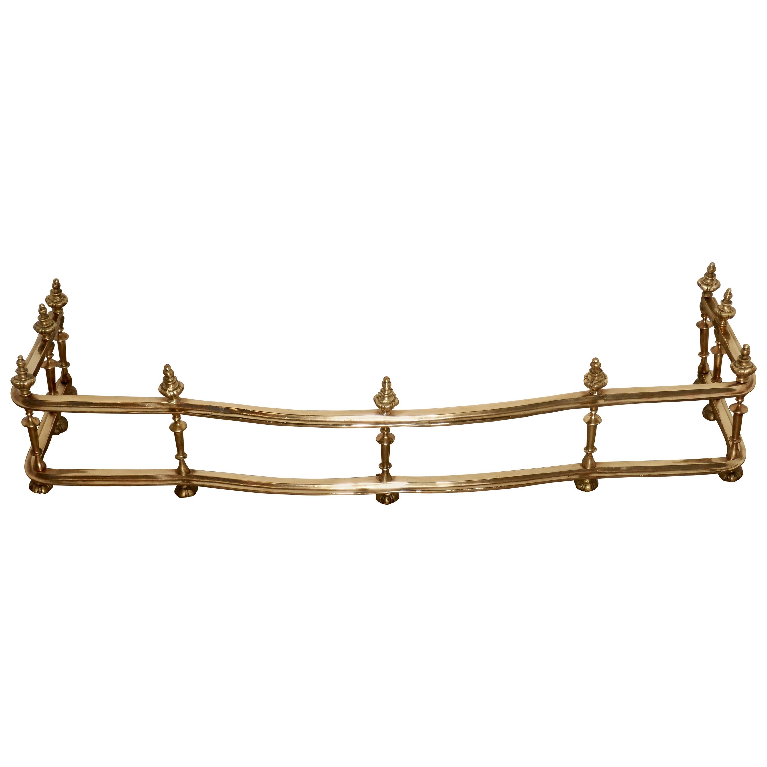 Large Best Quality 19th Century Heavy Brass Fender For Sale