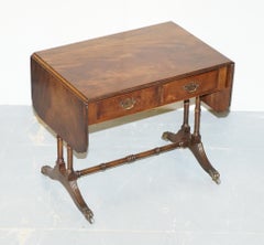 Large Bevan Funnell Extending Flamed Hardwood Side End Lamp Card Table Lion Feet