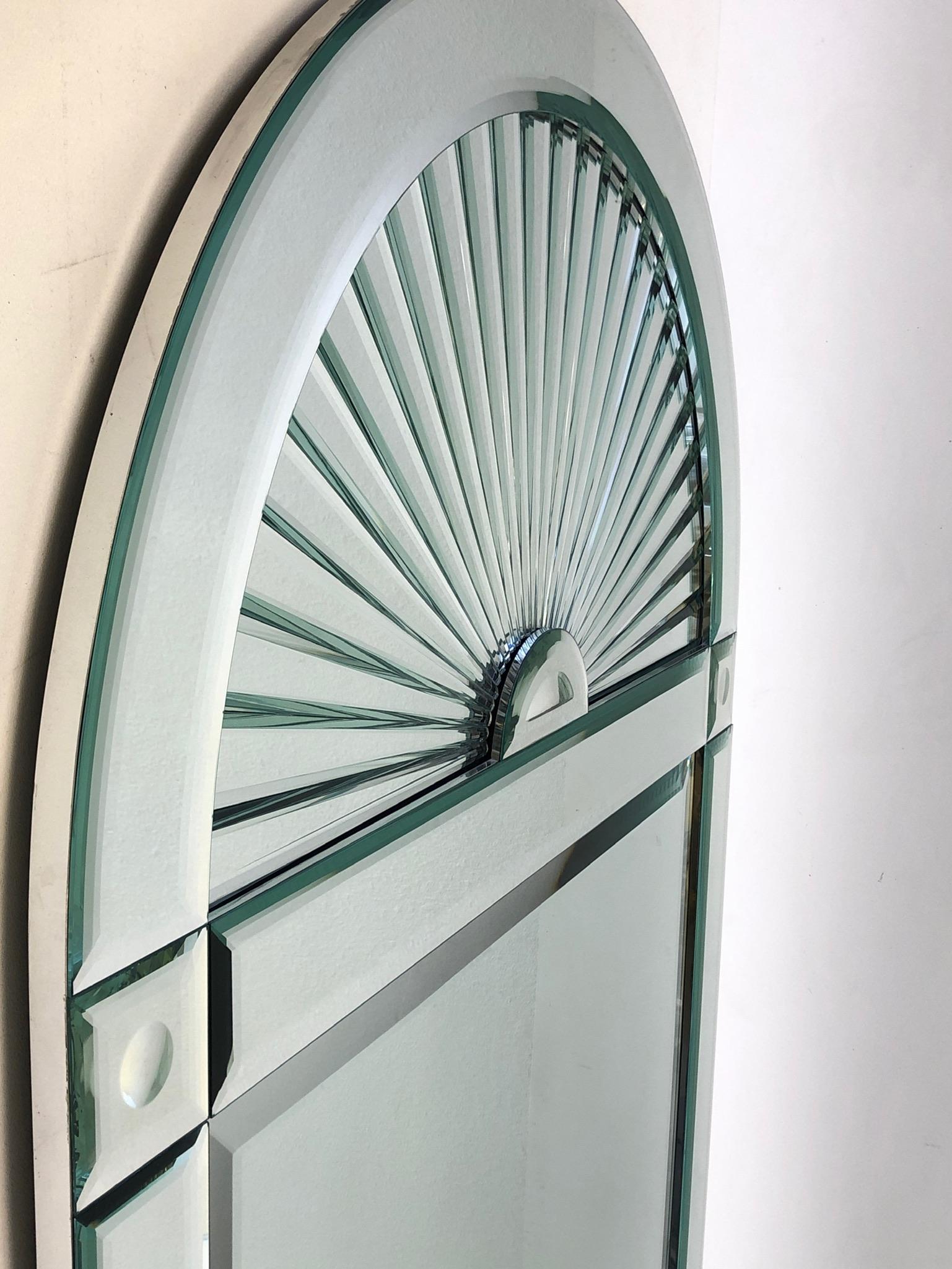 Large Beveled Classic Mirror by Karl Springer In Excellent Condition In Palm Springs, CA