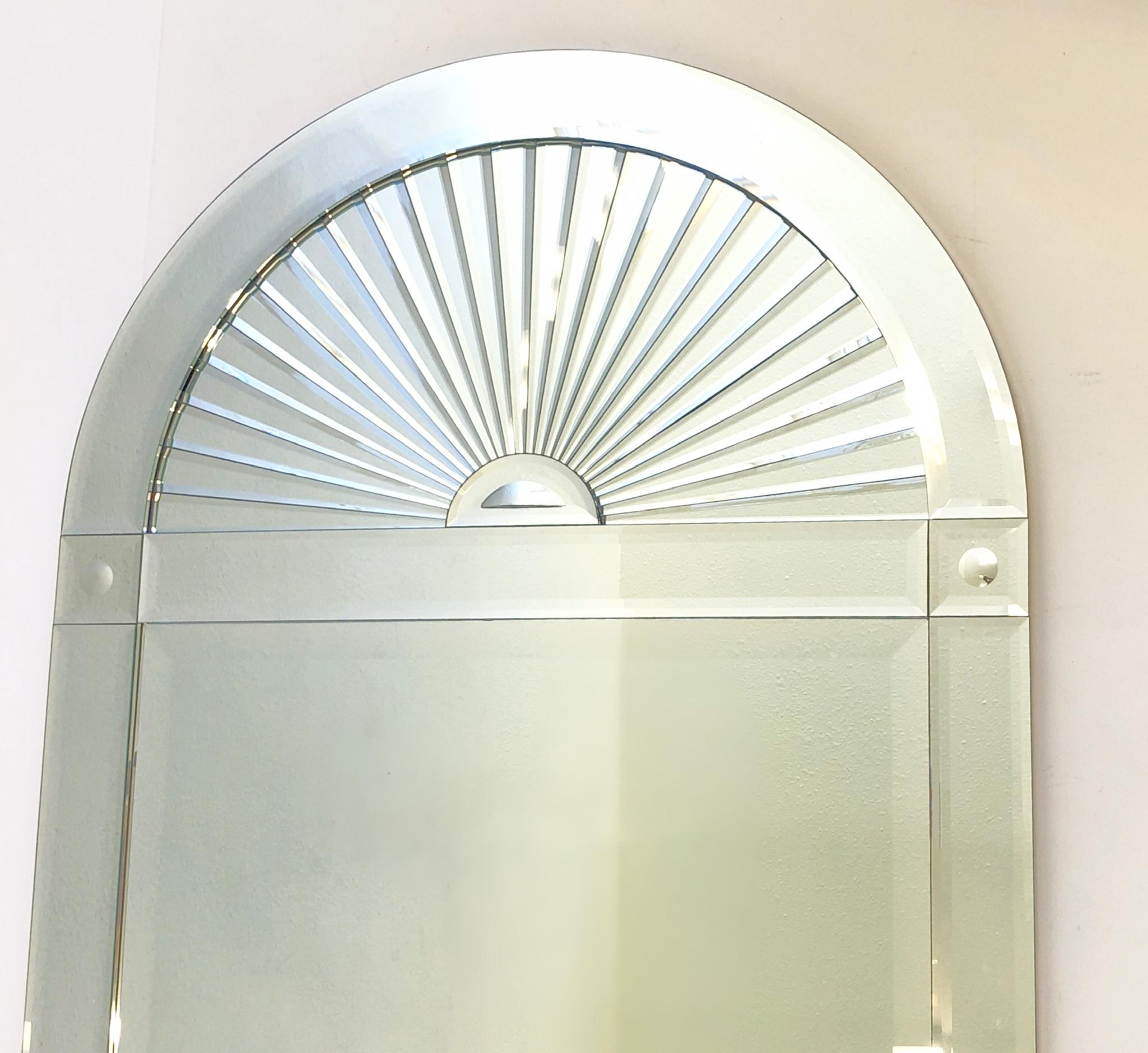 Large Beveled Classic Mirror by Karl Springer 1