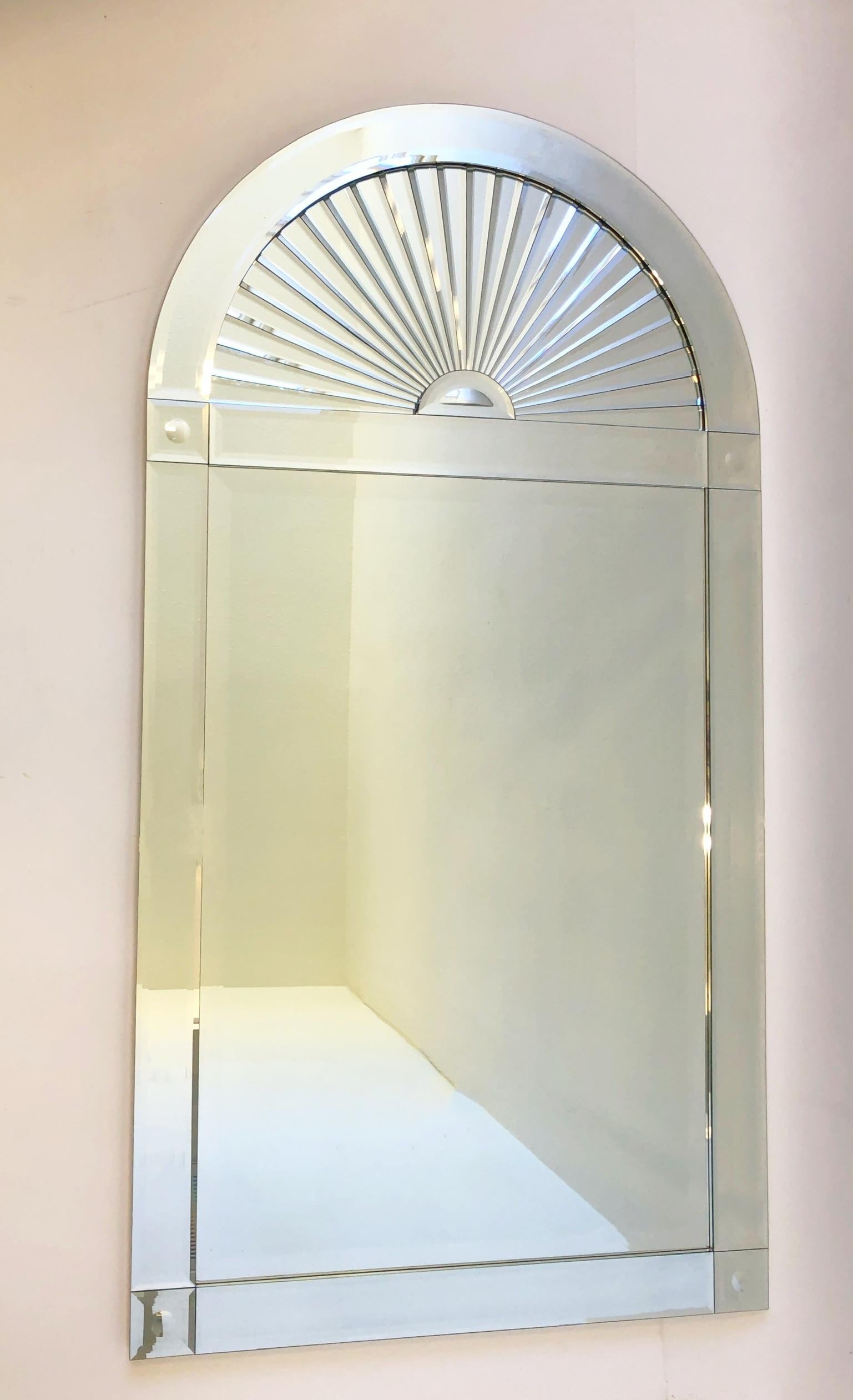 Large Beveled Classic Mirror by Karl Springer 2