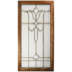 Antique Large Beveled Glass Window