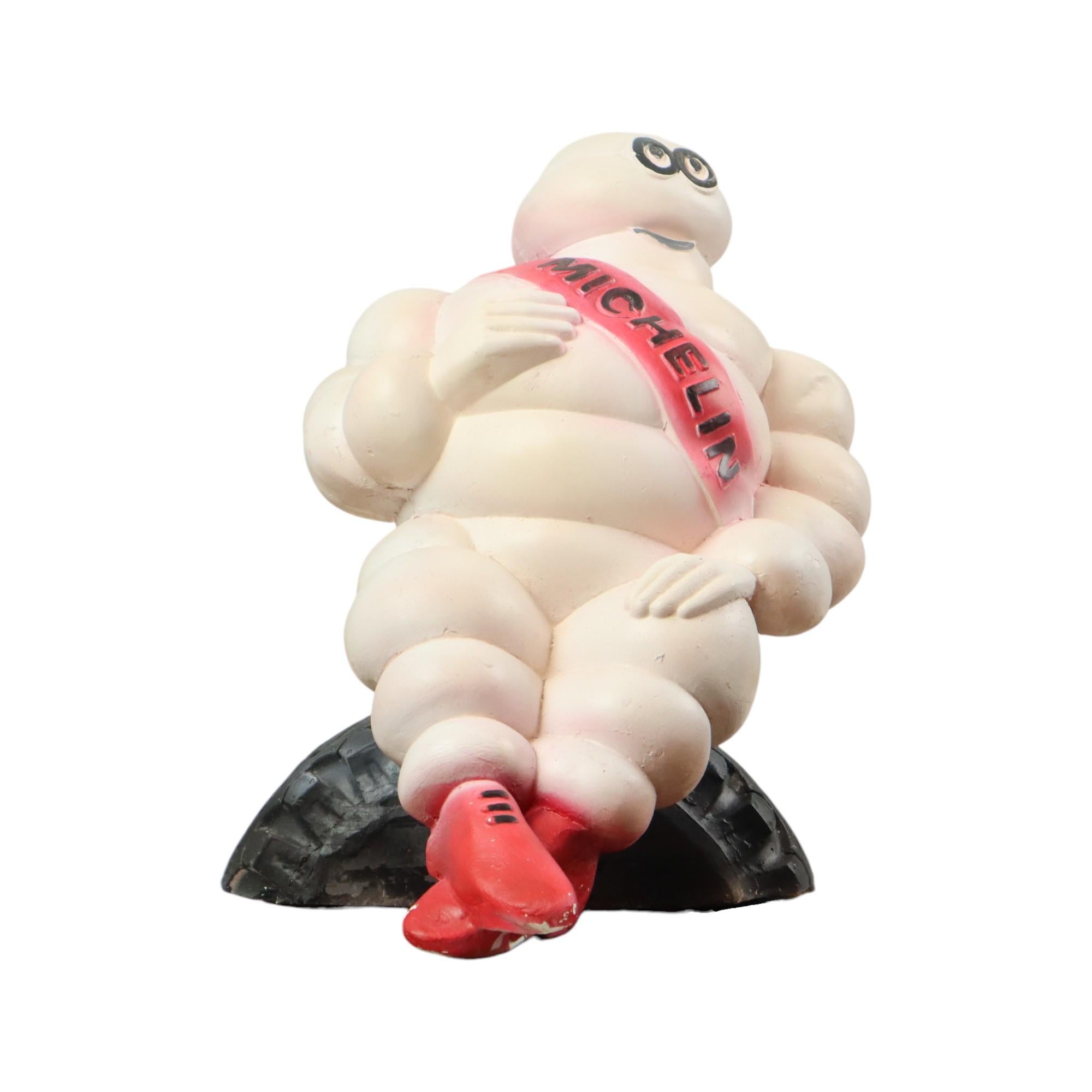 Gran estatua publicitaria Bibendum Michelin de escayola 36cm Francés en venta