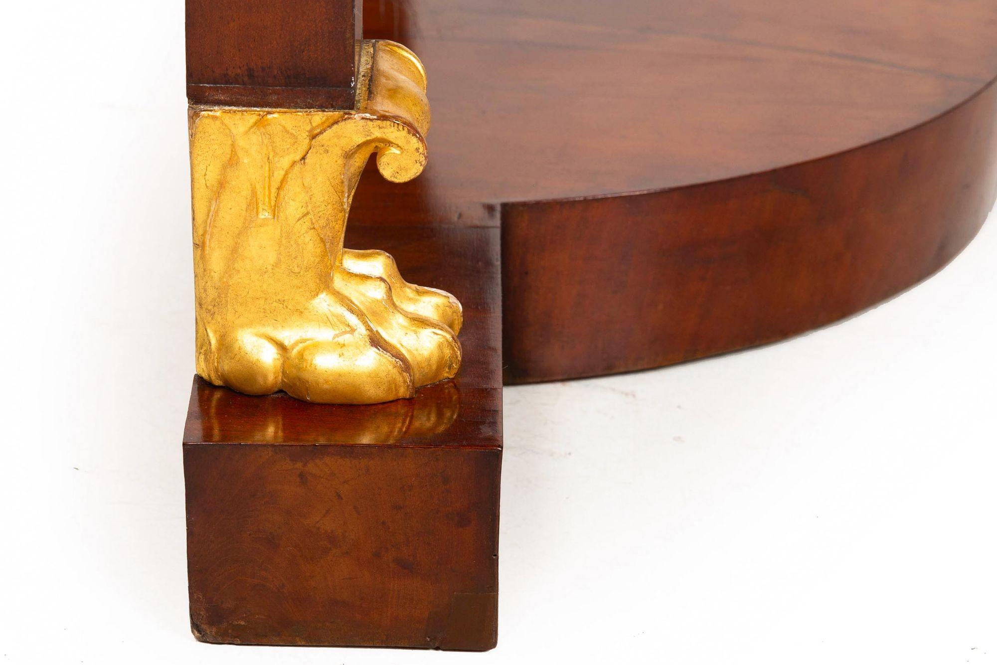 Large Biedermeier Antique Mahogany Pier Mirror and Console Table ca. 1820-40 For Sale 9