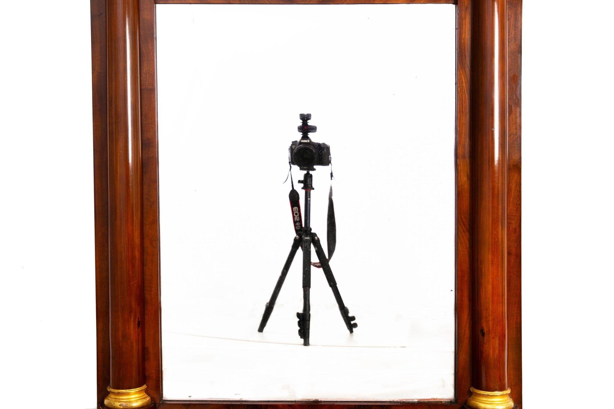 Large Biedermeier Antique Mahogany Pier Mirror and Console Table ca. 1820-40 For Sale 11
