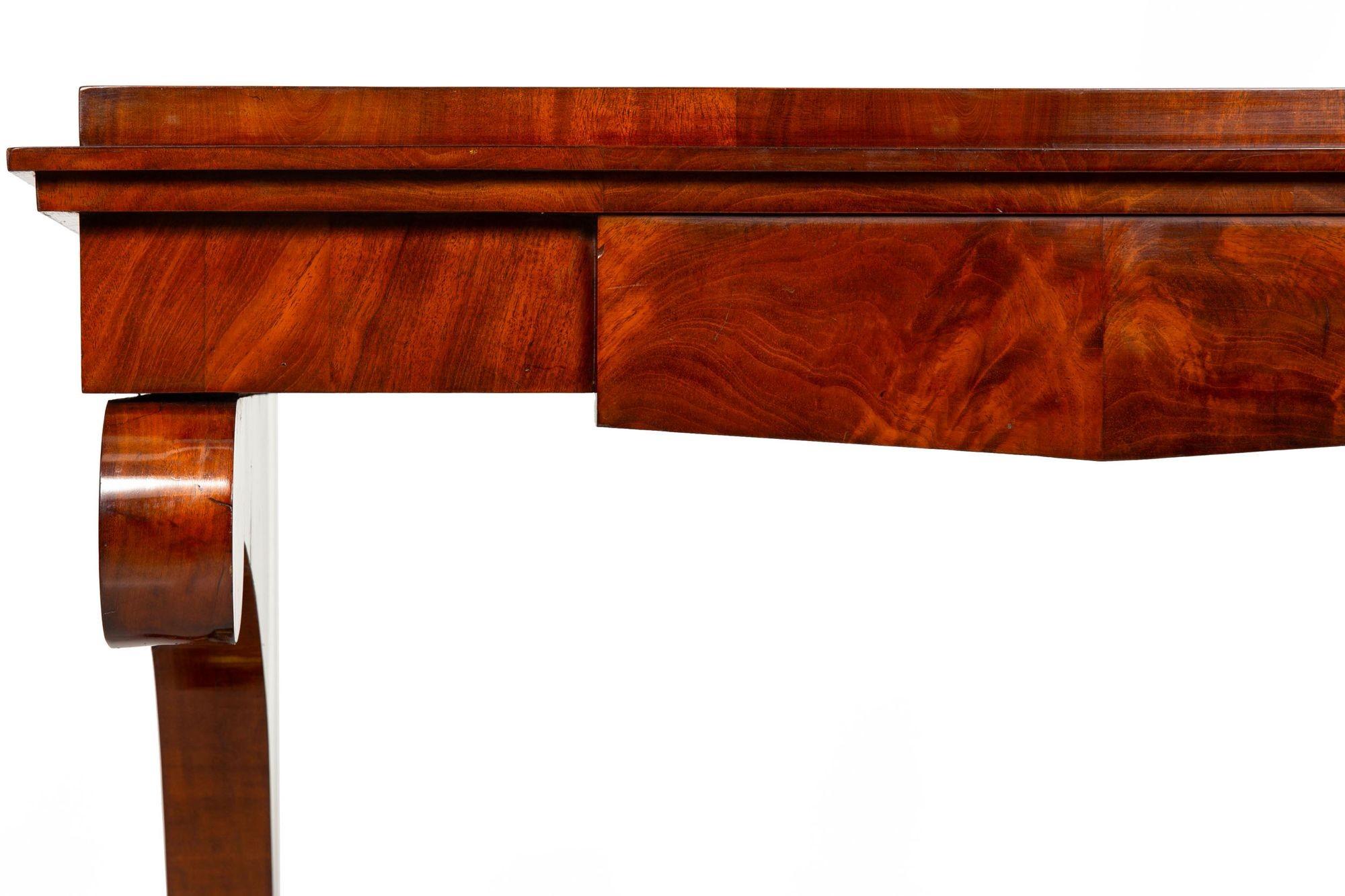 Large Biedermeier Antique Mahogany Pier Mirror and Console Table ca. 1820-40 For Sale 4