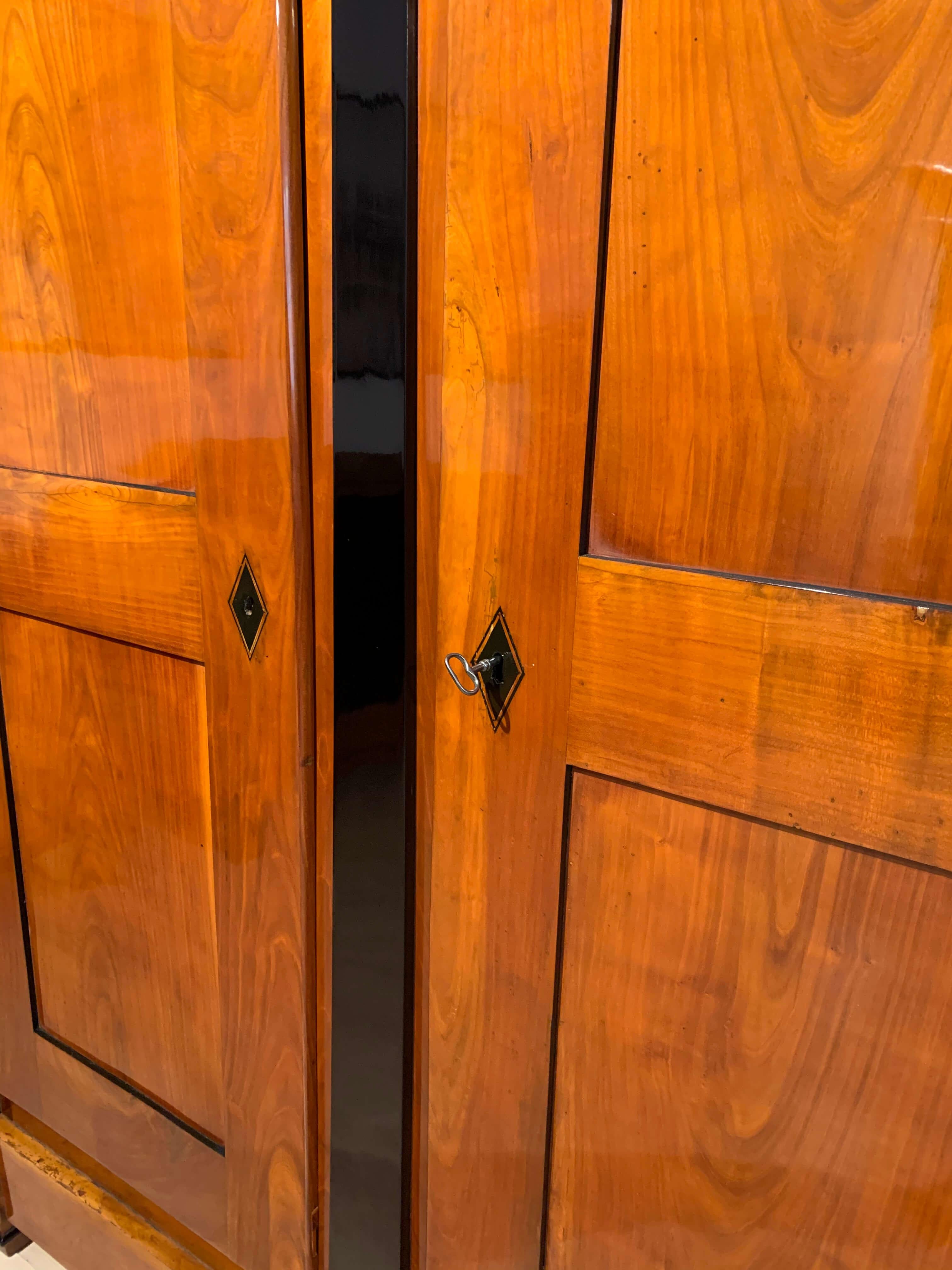 Large Biedermeier Armoire, Cherry Solid Wood, Southwest Germany, circa 1820 6