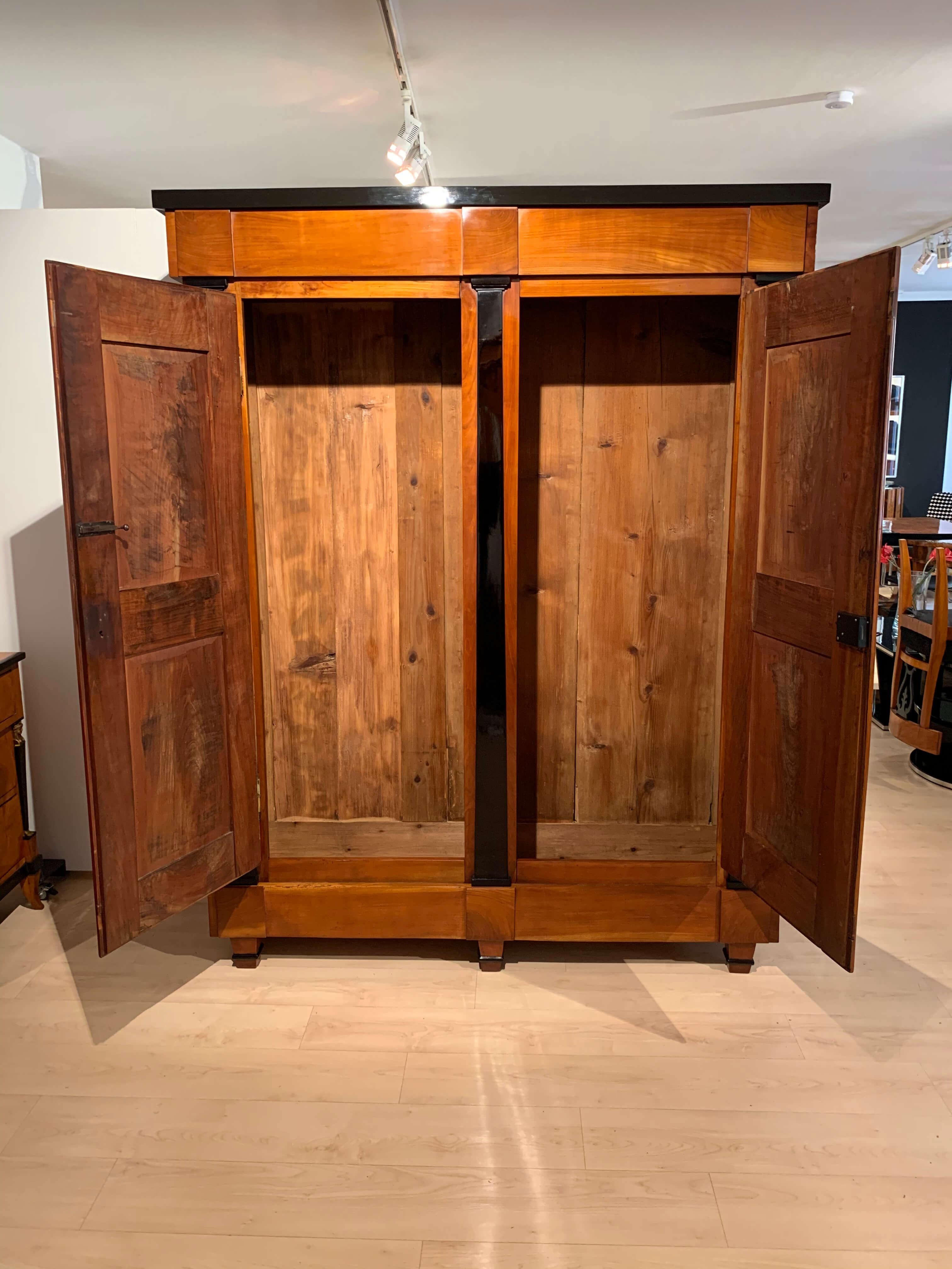 Large Biedermeier Armoire, Cherry Solid Wood, Southwest Germany, circa 1820 10