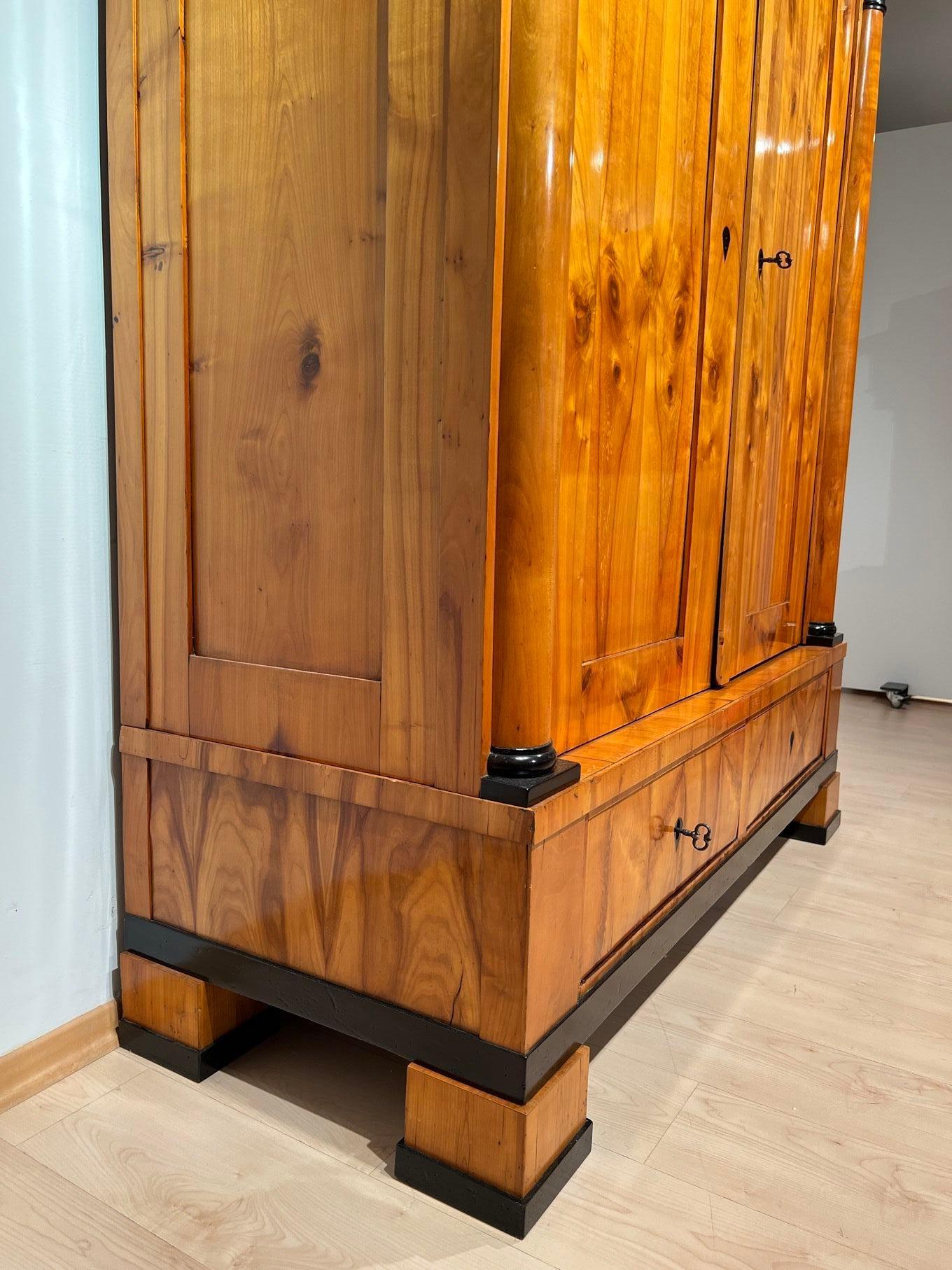 Early 19th Century Large Biedermeier Armoire, Cherry Wood, South Germany circa 1820 For Sale