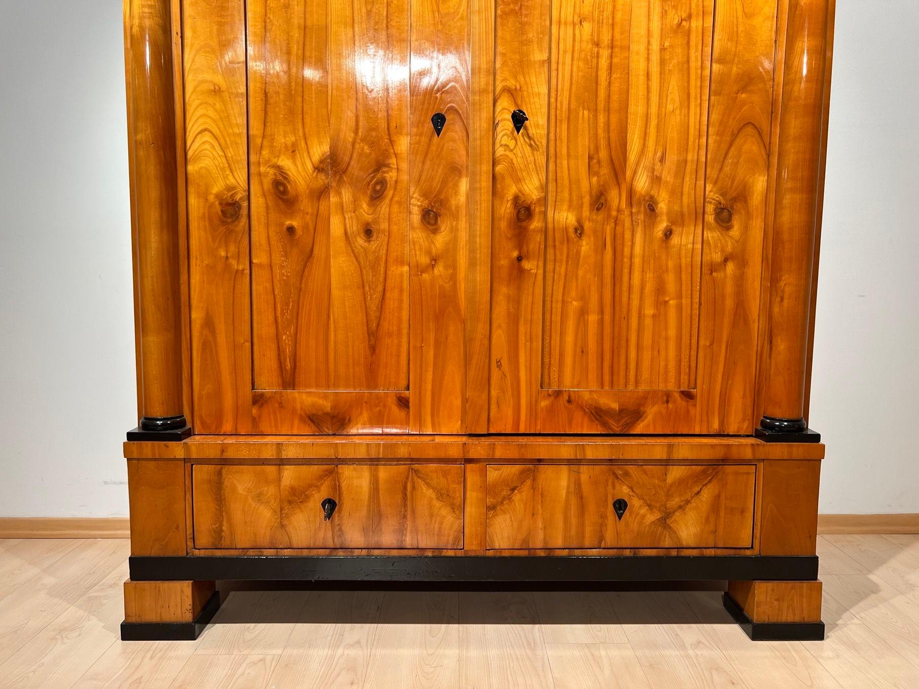 Large Biedermeier Armoire, Cherry Wood, South Germany circa 1820 For Sale 3