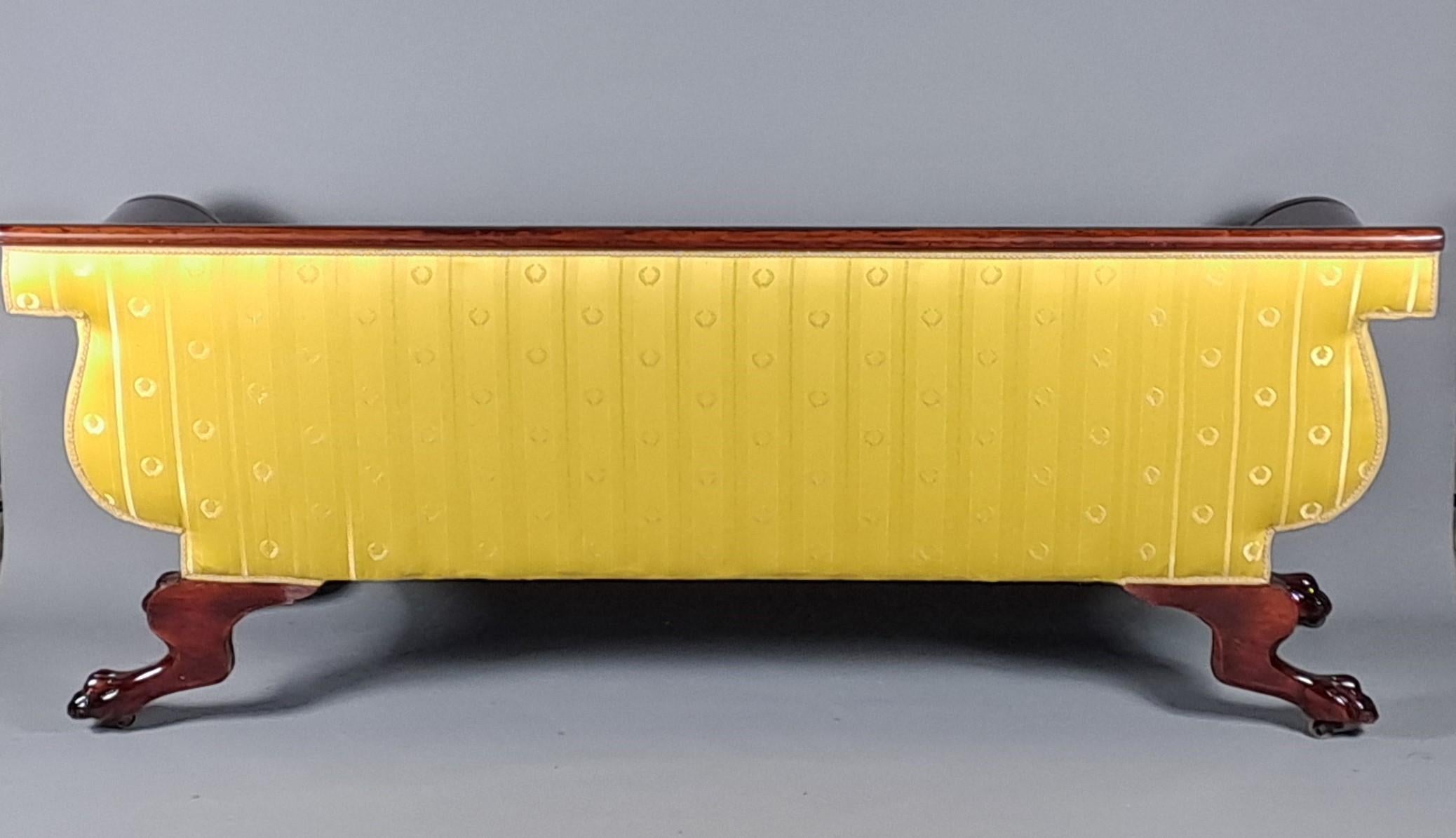 Sofá / Banqueta Biedermeier Grande En Caoba Burl en venta 8
