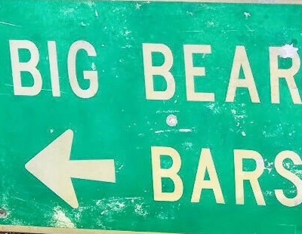 Américain Grand panneau routier de l'autoroute de Californie représentant le grand lac Big Bear en vente