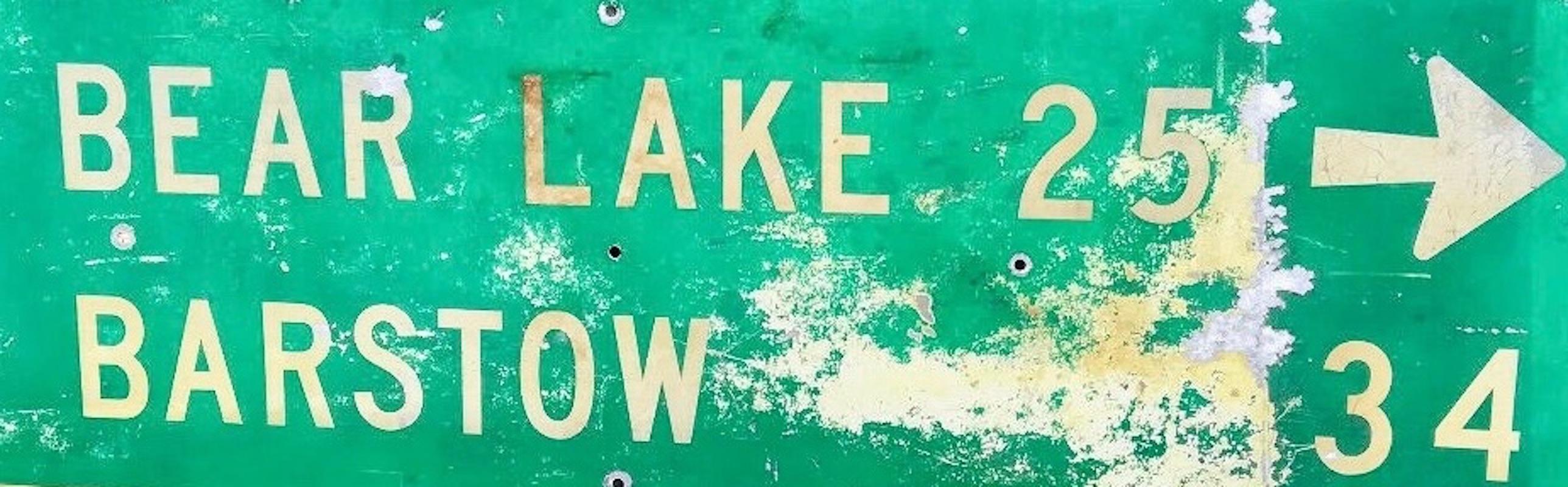 Großes großes Schild des großen Big Bear Lake California Highway (Ende des 20. Jahrhunderts) im Angebot