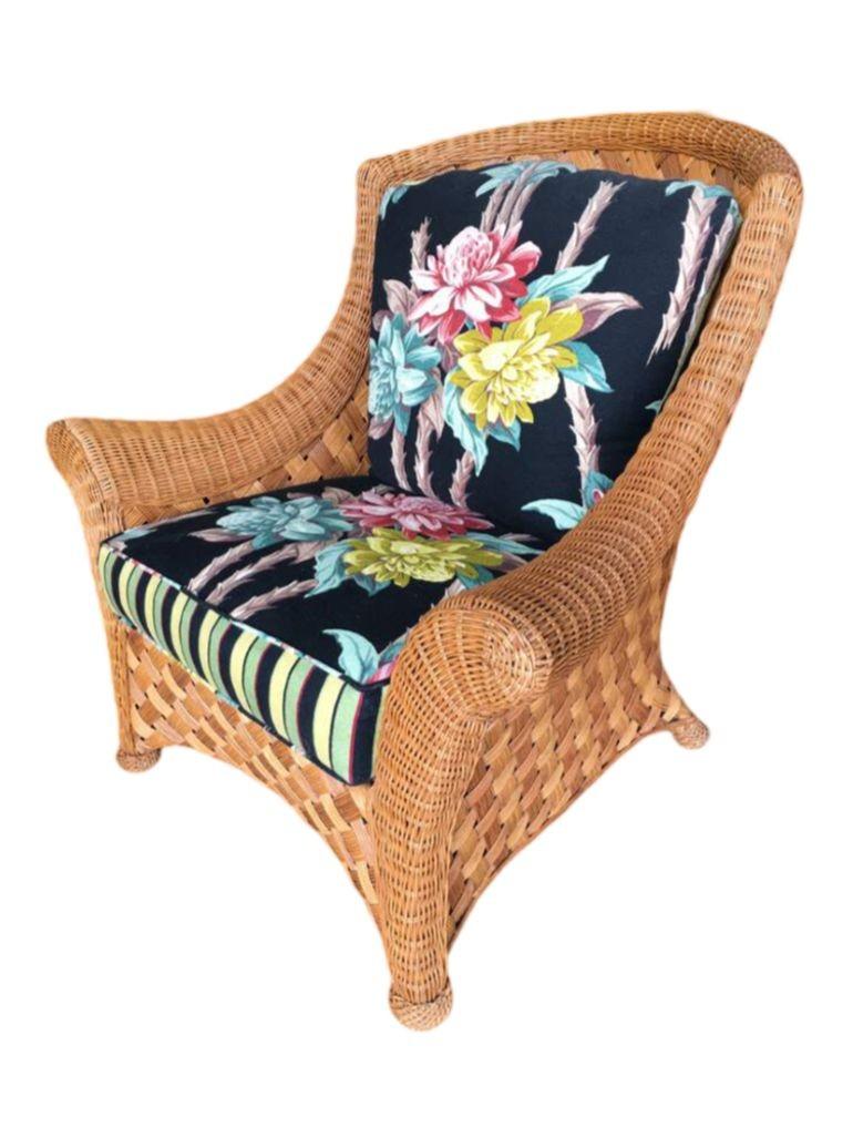 Grande chaise longue en osier tressé « Big Daddy » avec repose-pieds assorti en vente 3