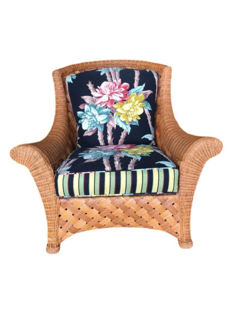 Grande chaise longue en osier tressé « Big Daddy » avec repose-pieds assorti en vente 4