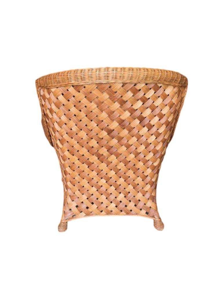 Grande chaise longue en osier tressé « Big Daddy » avec repose-pieds assorti en vente 8