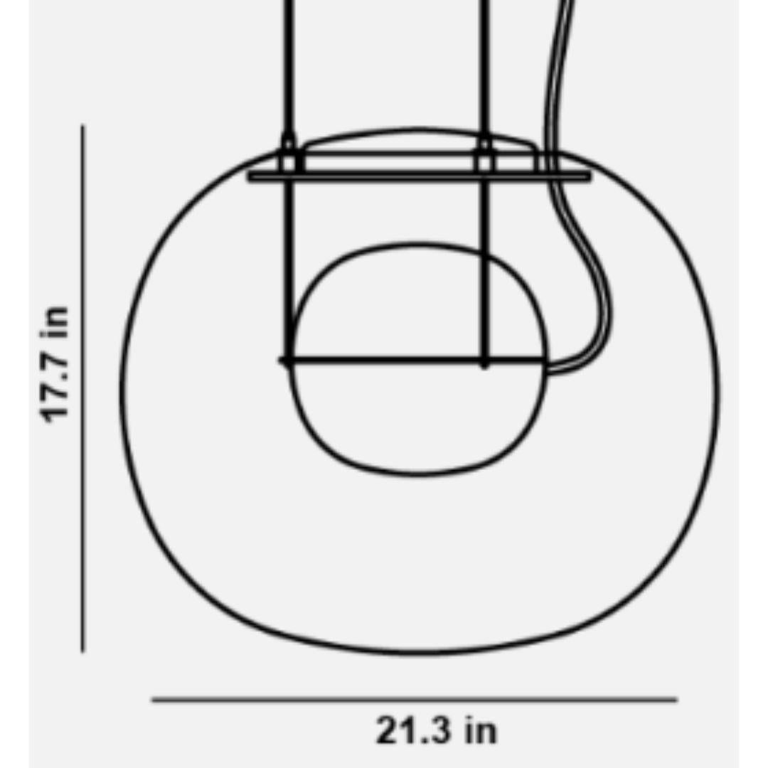 Tchèque Grande lampe à suspension « Big One » en verre soufflé à la bouche transparent et rouge pour Brokis en vente