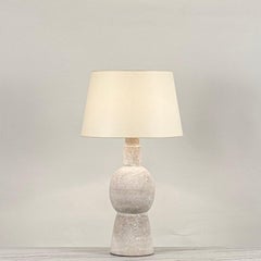 Large 'Bilboquet' White Stoneware Lamp by Design Frères