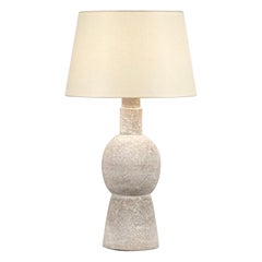 Large 'Bilboquet' White Stoneware Lamp by Design Frères