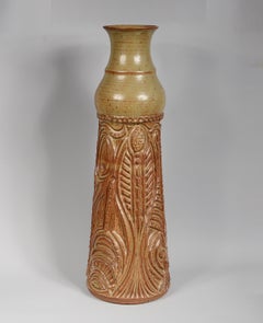 Large Bill and June Vaughn Ceramic Floor Vase