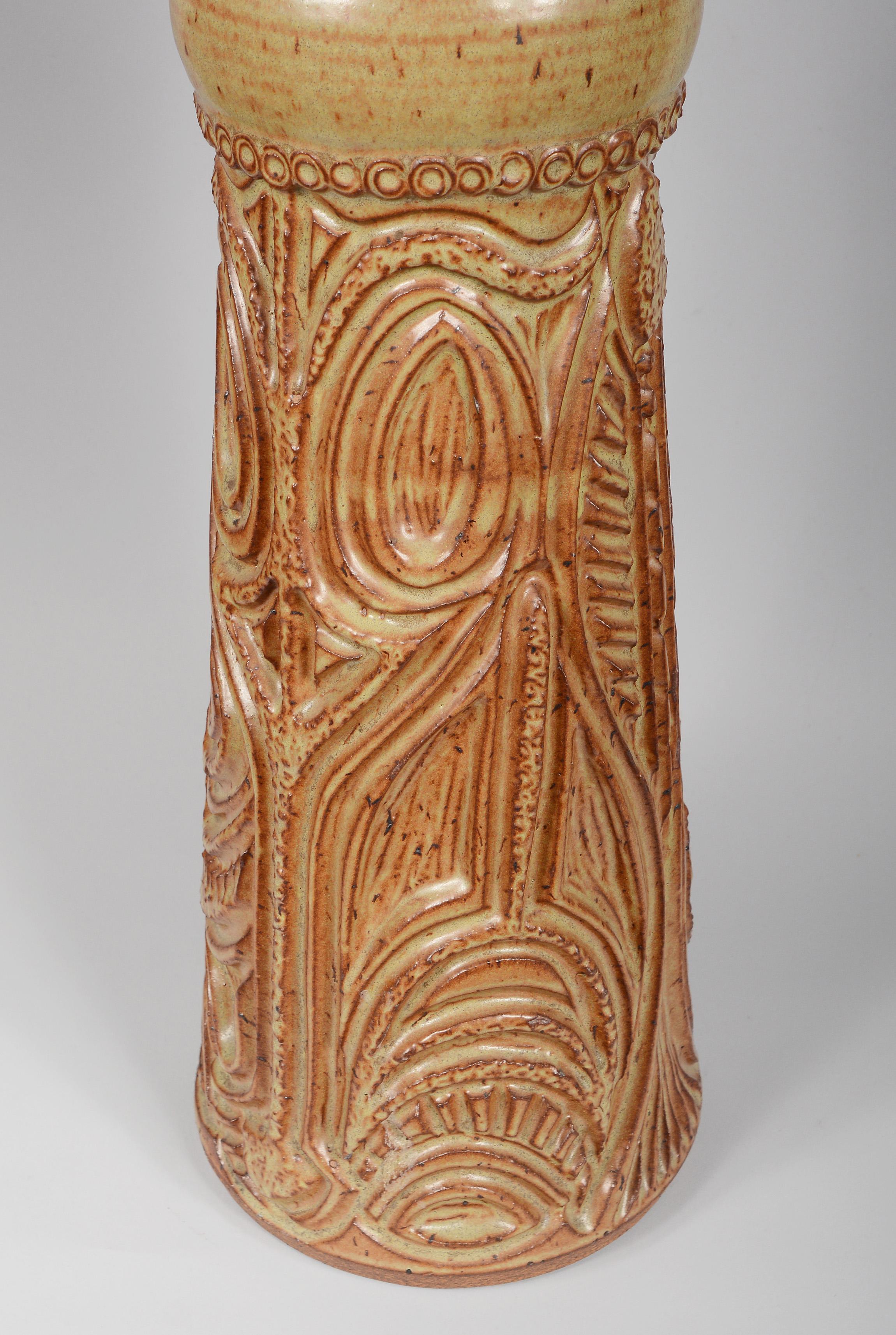 Large Bill and June Vaughn Ceramic Floor Vase 1