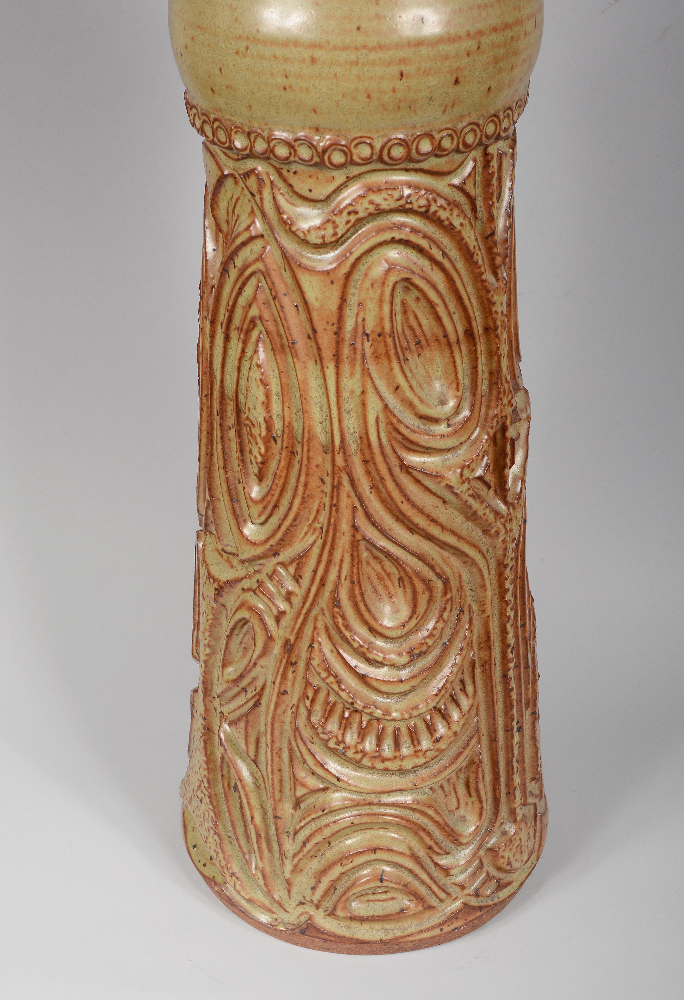 Large Bill and June Vaughn Ceramic Floor Vase 2