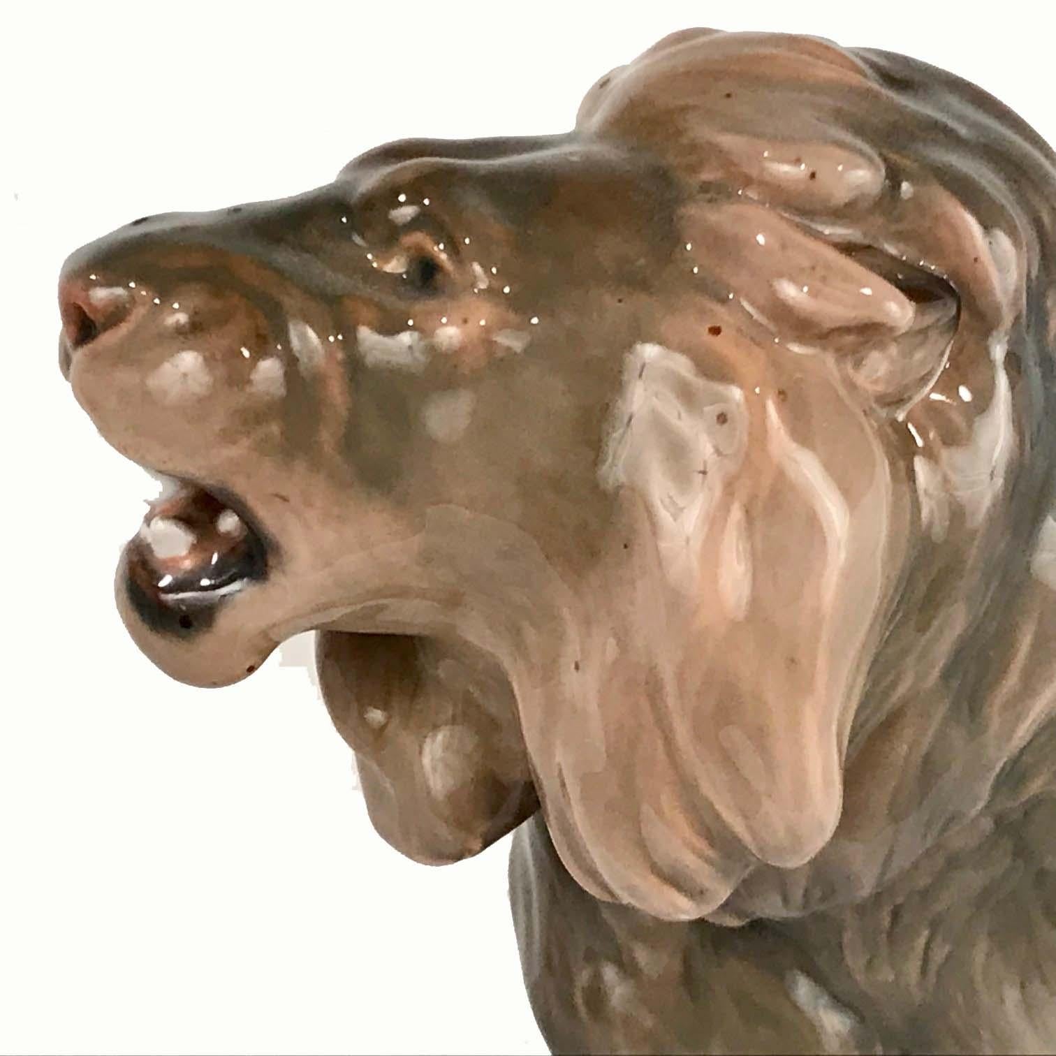Large Bing and Grondahl Porcelain Roaring Lion For Sale 5