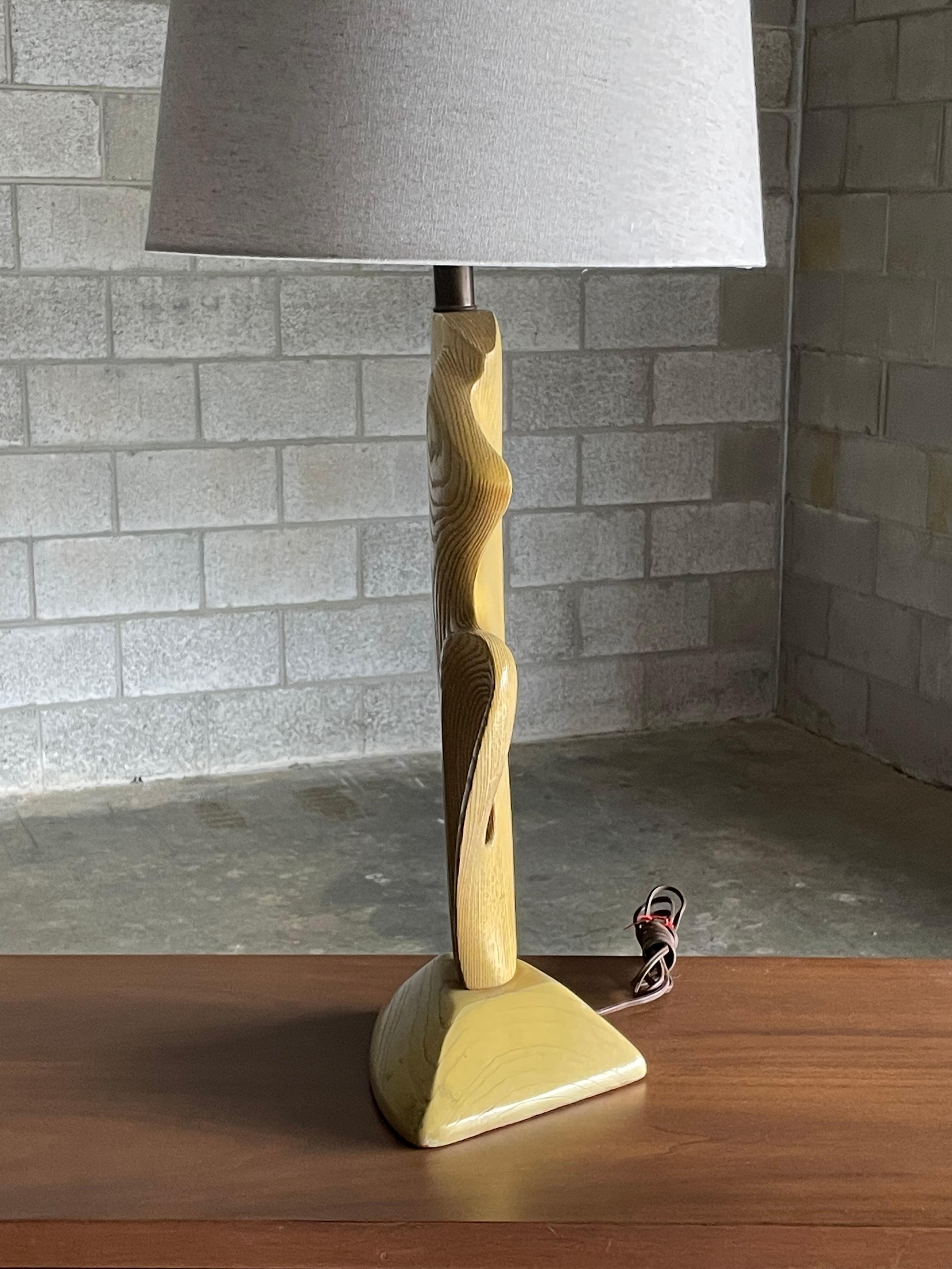 Large Biomorphic Cerused Modernist Table Lamp After Yasha Heifetz For Sale 3