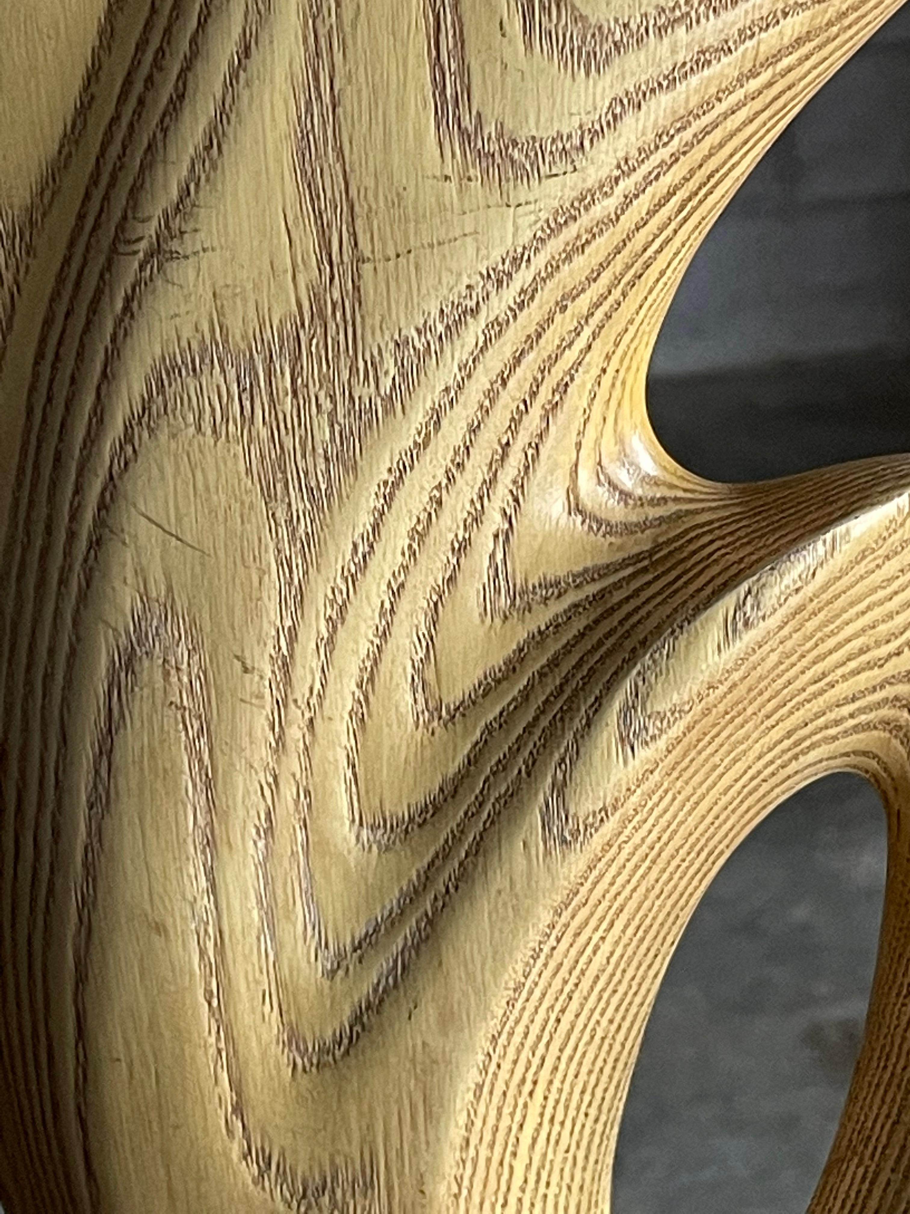 Große Biomorphe Keramik-Tischlampe der Moderne nach Yasha Heifetz (Holz) im Angebot