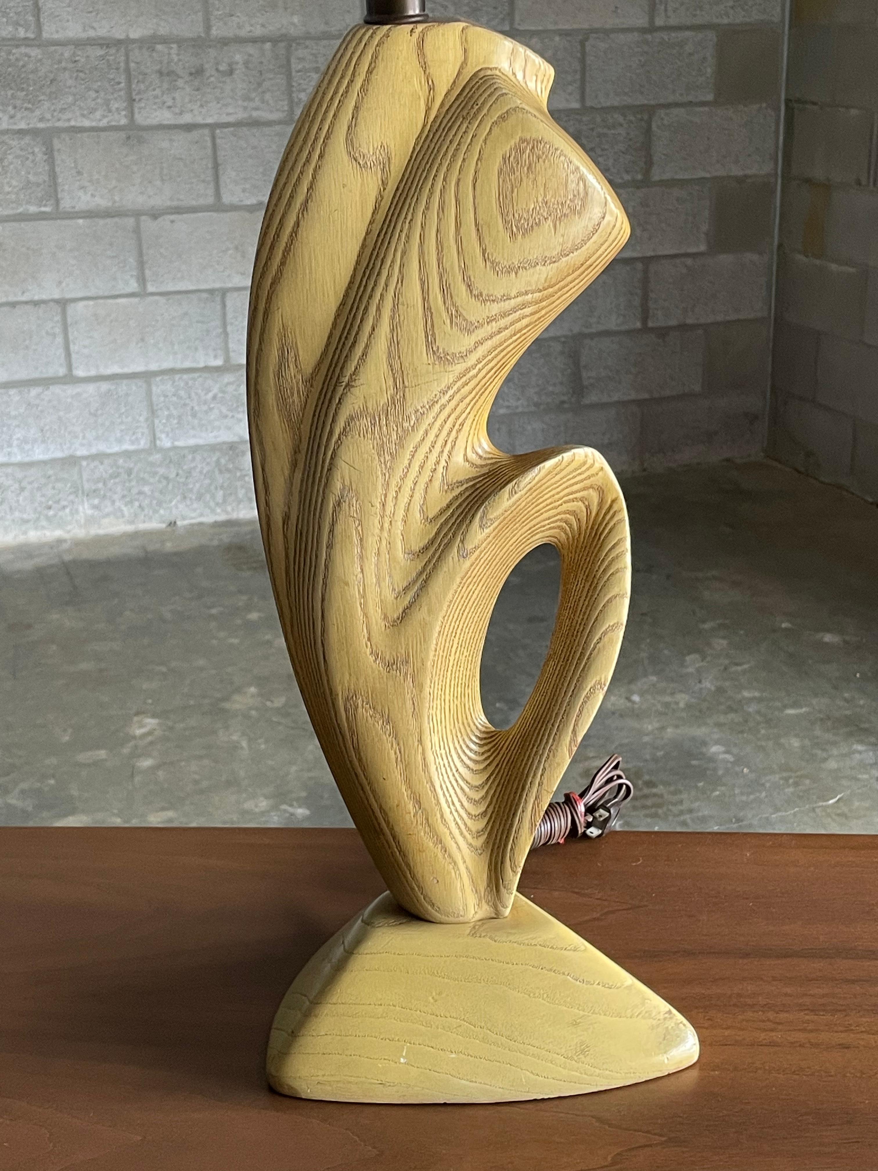 Große Biomorphe Keramik-Tischlampe der Moderne nach Yasha Heifetz im Angebot 2
