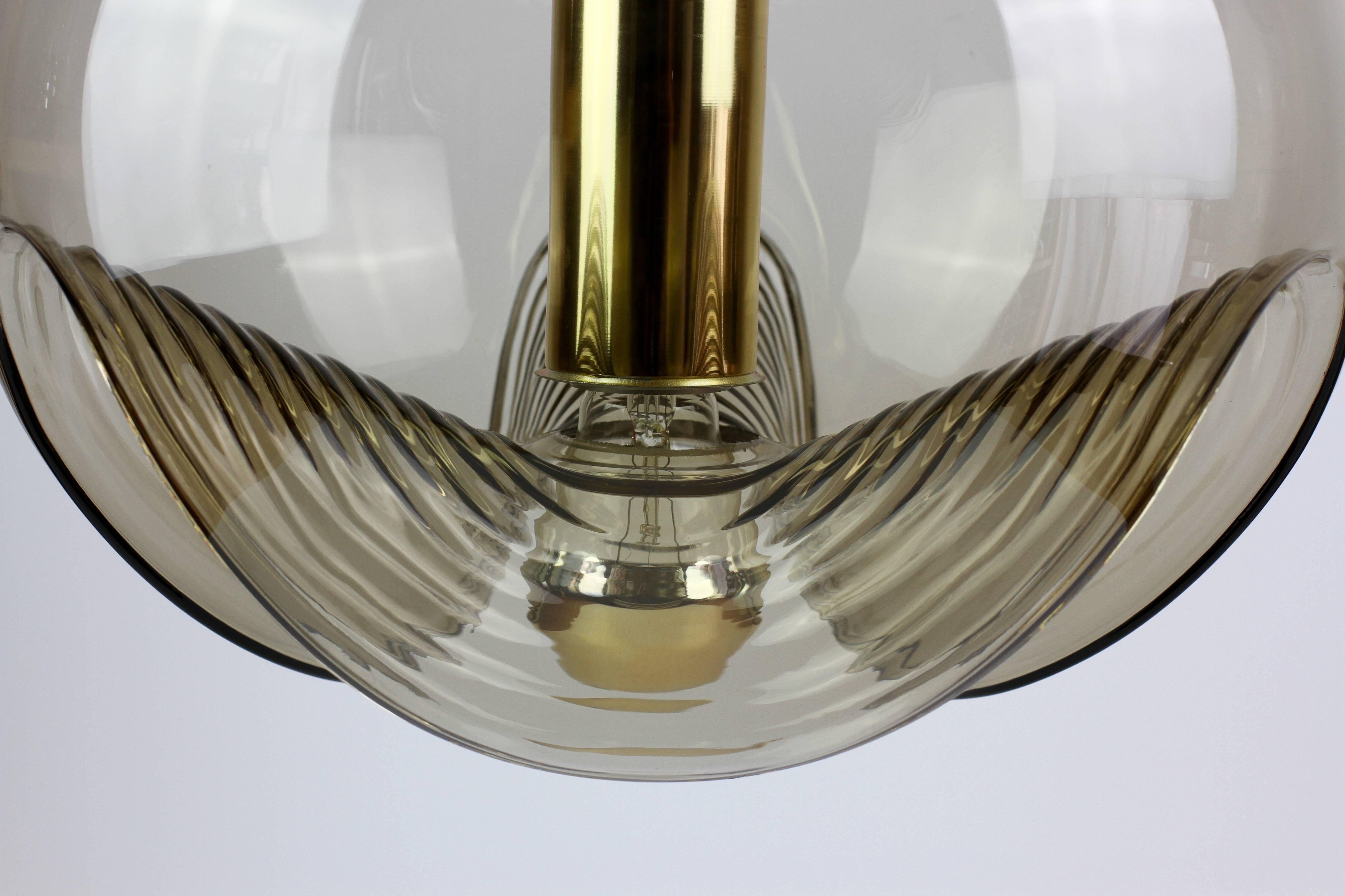 Molded Large Biomorphic Hanging Pendant Light or Lamp by Peill & Putzler, circa 1975 For Sale